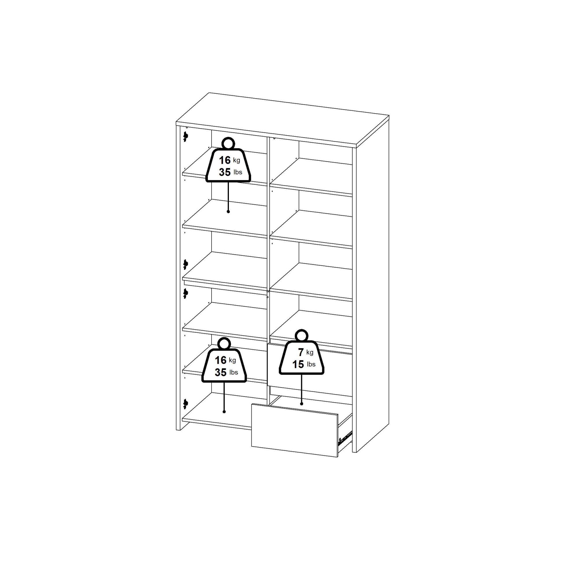 INOSIGN Vitrine »Next Standvitrine, Vitrinenschrank, mit Glastür, Stauraum«, mit 2 Türen, 1 Glastür, 2 Schubladen, Höhe 170 cm, Breite 100 cm