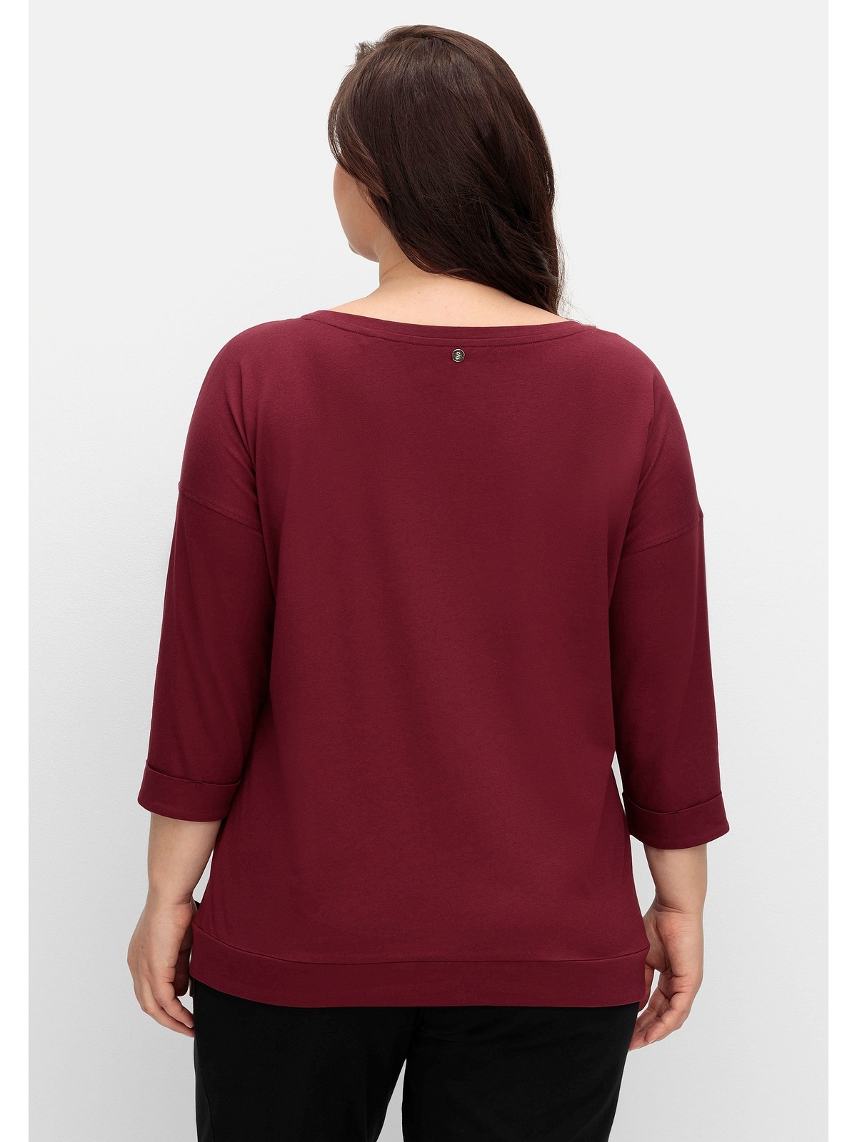 Sheego Langarmshirt »Große Größen«, mit Bindeband am Saum