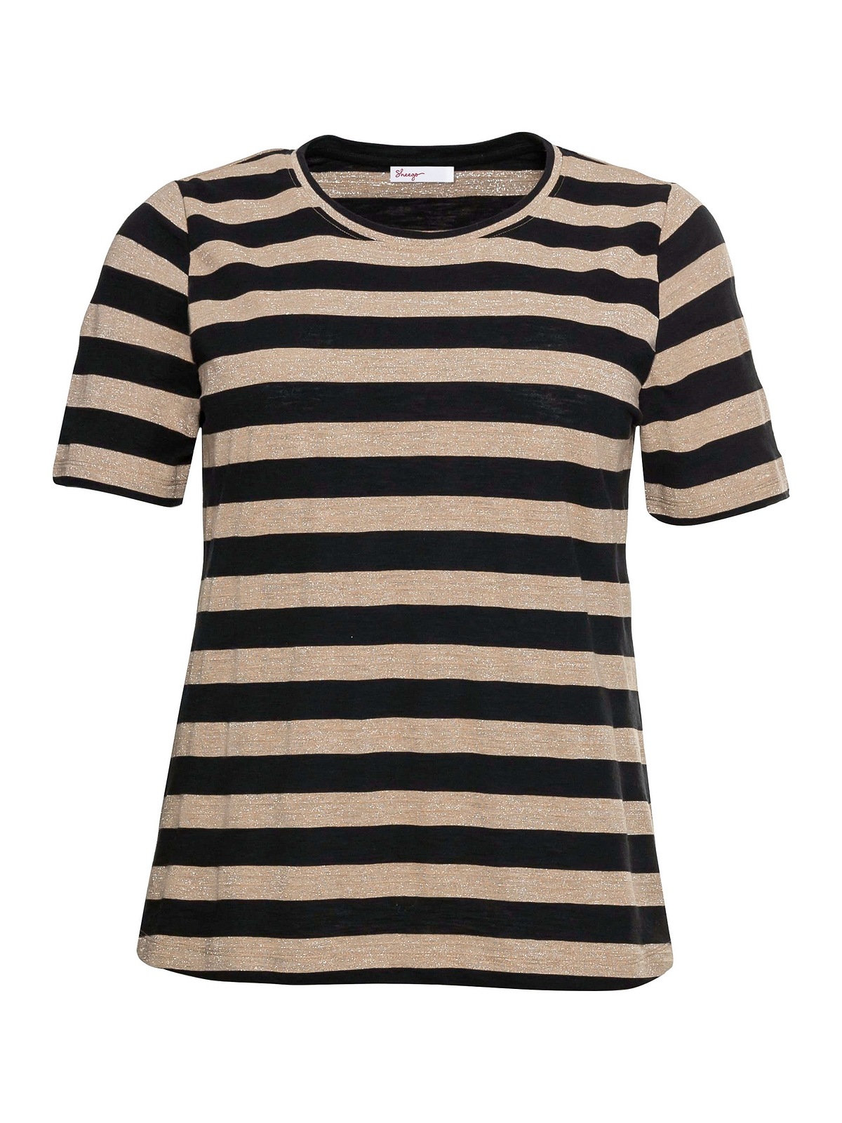 BAUR T-Shirt »Große Größen«, silberfarbenem online mit | Glitzereffekt Sheego kaufen