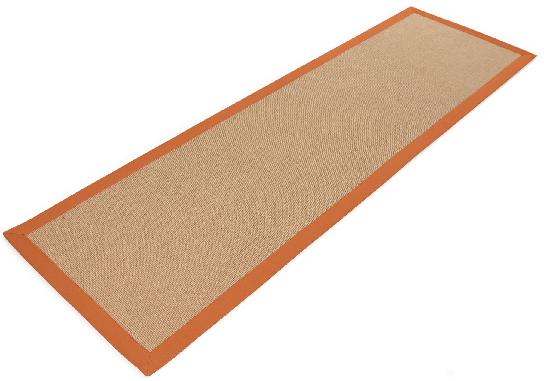 Sisalteppich CARPETFINE "Sisal , auch als Läufer erhältlich", orange, B:80cm H:5mm L:400cm, Sisal, Teppiche, Sisalteppich, mit farbiger Bordüre, Anti Rutsch Rückseite, viele Größen, Wohnzimmer 3