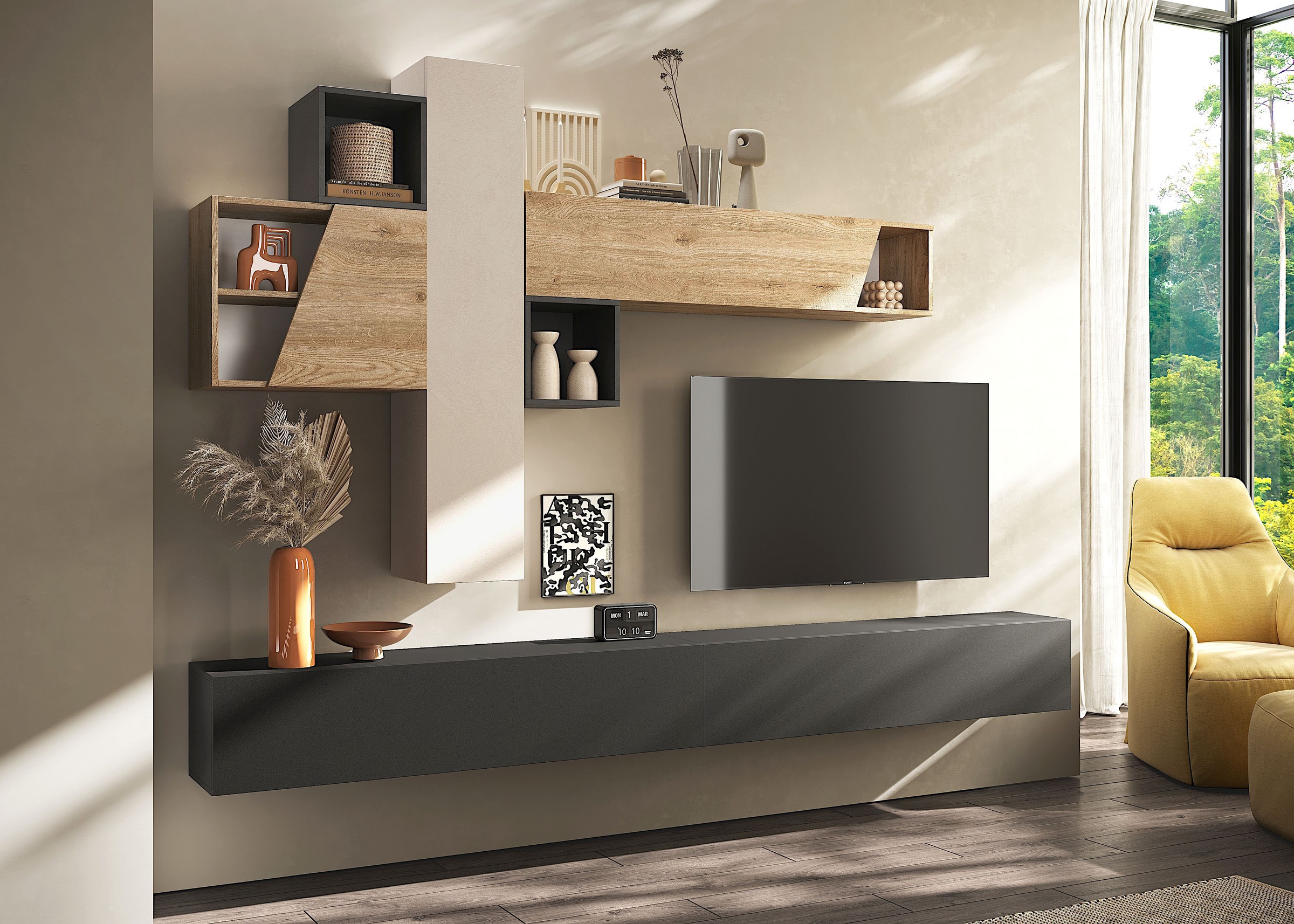 INOSIGN Wohnwand "INFINITY, 6tlg. Breite 276 cm, moderne Mediawand," 6 Stk. günstig online kaufen