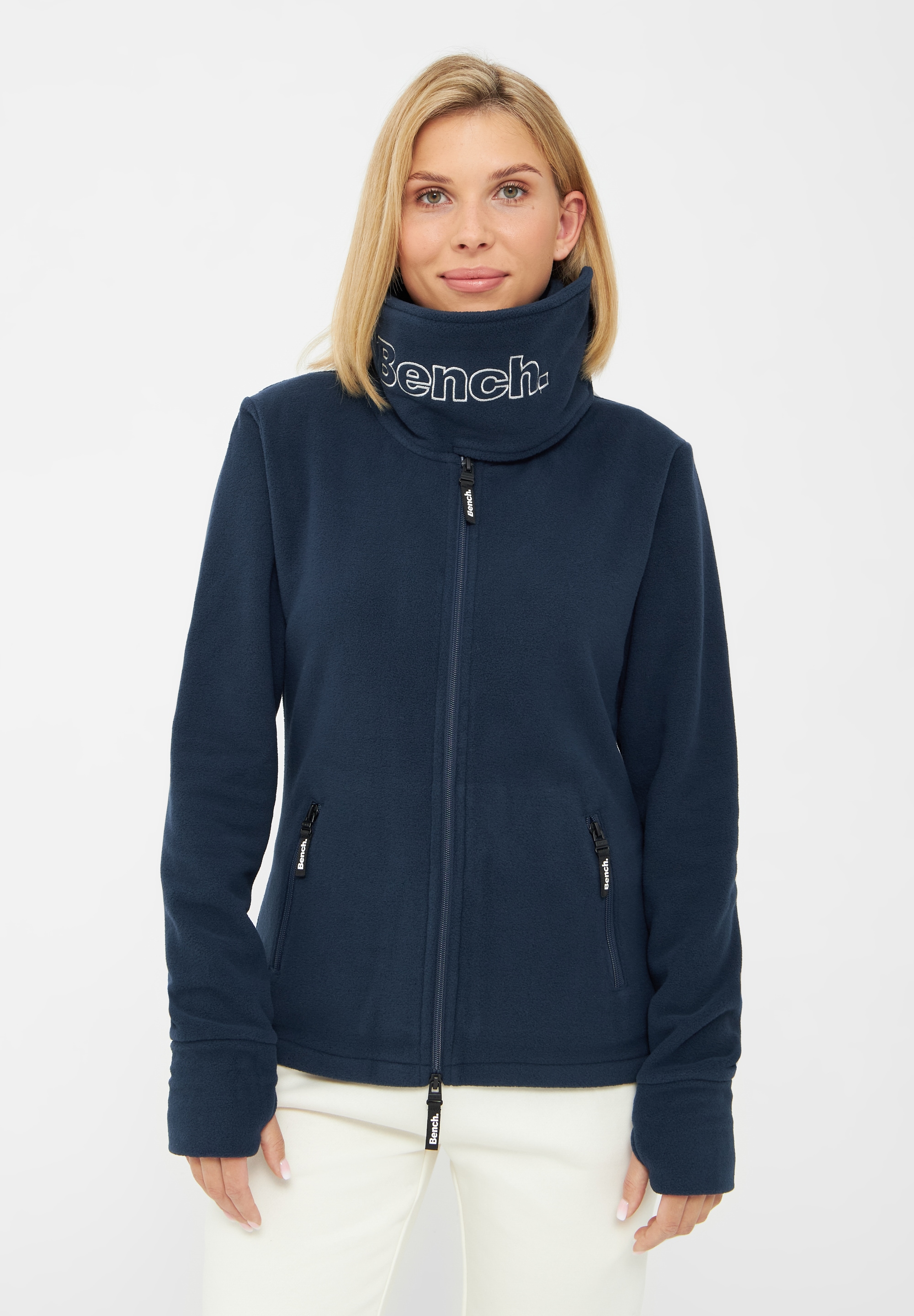 Bench. Fleecejacke "FUNNEL" 1 Stk. tlg. ohne Kapuze mit Glitzerstickerei günstig online kaufen
