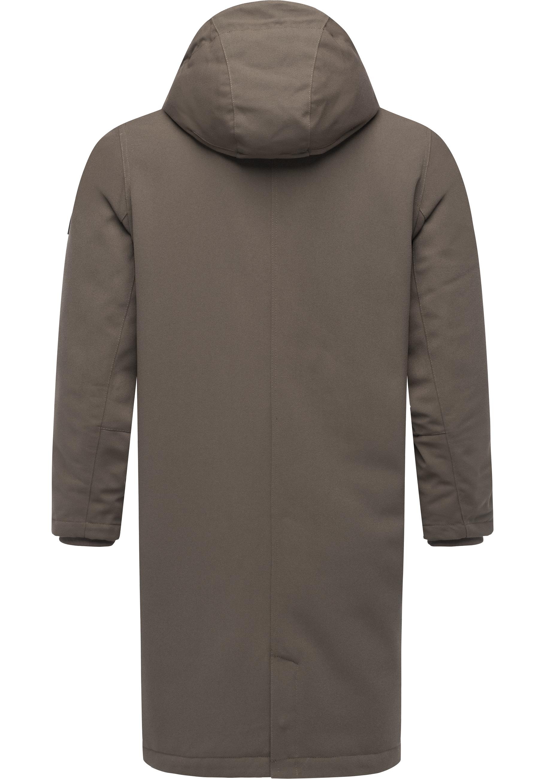 Ragwear Wintermantel »Mr Them Long«, lange wasserdichte Herren Winterjacke mit Kapuze