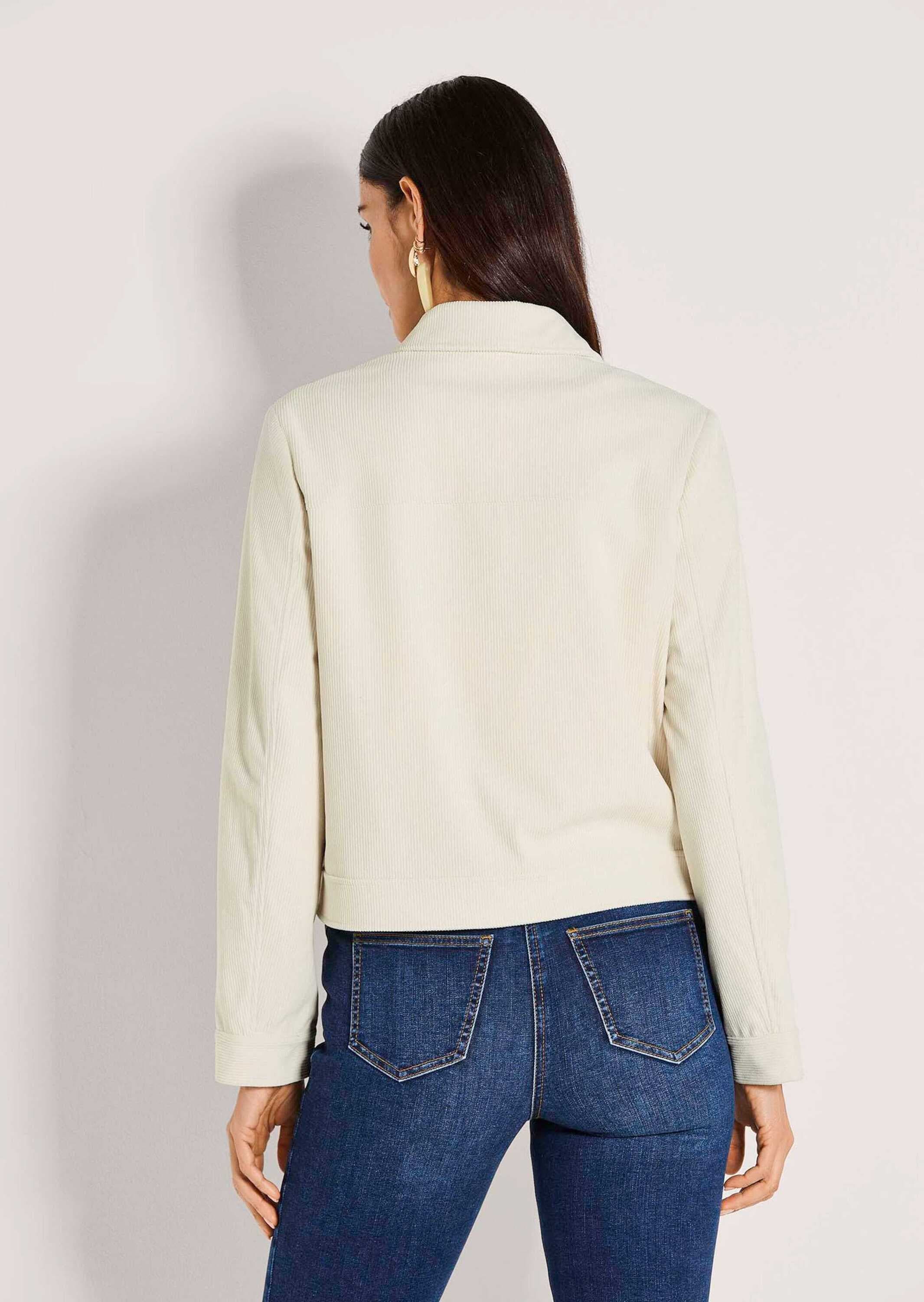 MADELEINE Strickfleecejacke »Cordjacke Kurzjacke mit Umlegekragen«