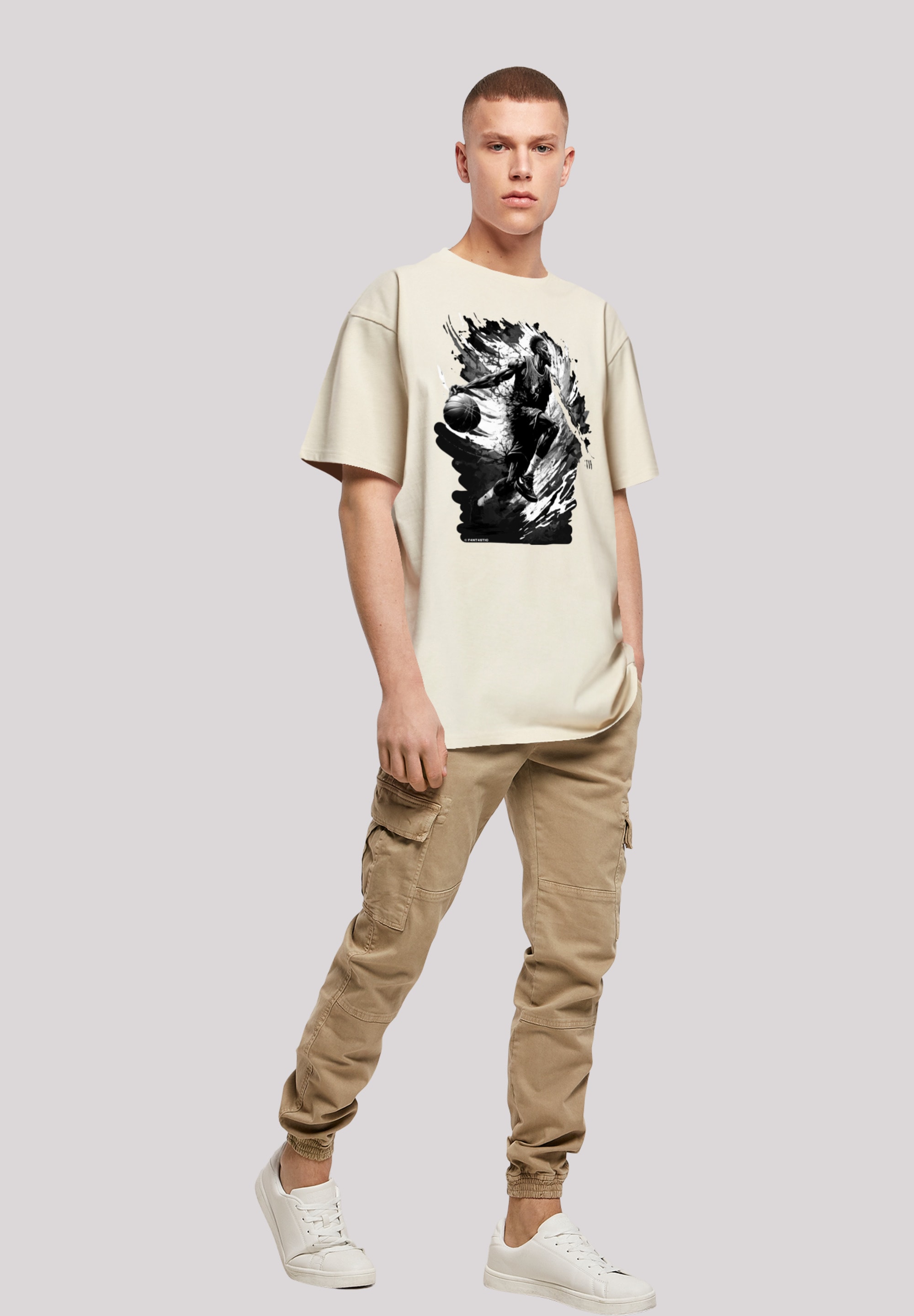 F4NT4STIC T-Shirt »Basketball Splash Sport OVERSIZE TEE«, Print