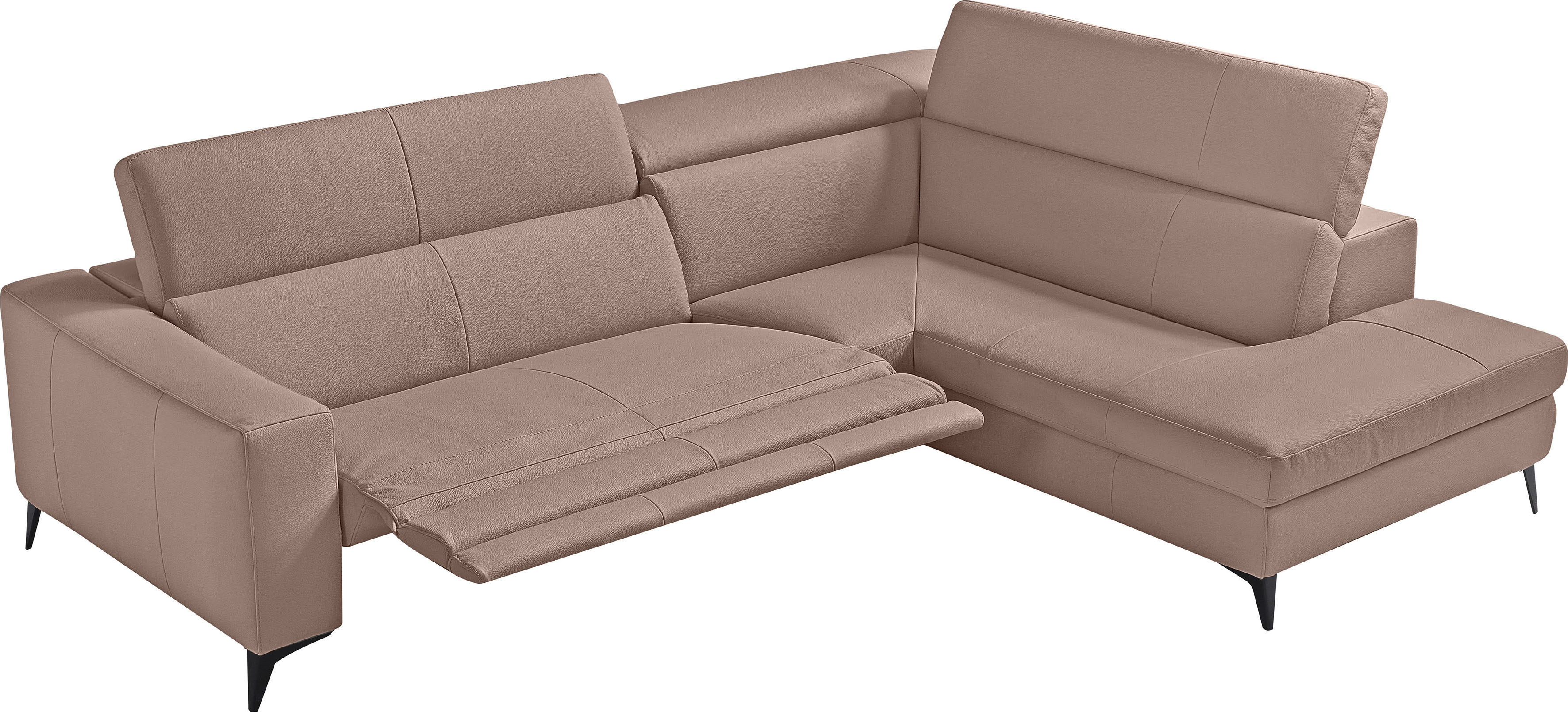 Egoitaliano Ecksofa "Edith, Designsofa mit hohem Sitzkomfort, Breite 269cm, L-Form" inkl. elektrischer Relaxfunktion und manuell verstellbaren Kopfteilen