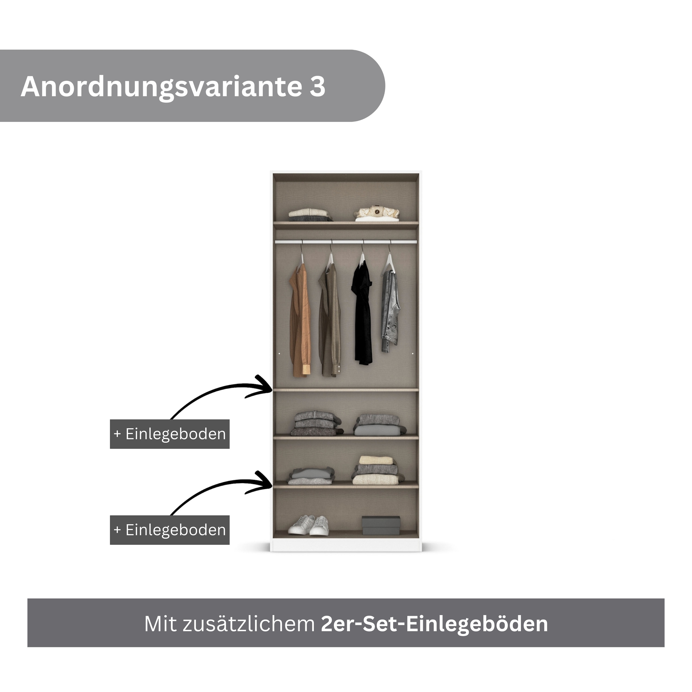 rauch Drehtürenschrank »Kleiderschrank Kleiderschränke Schrank Garderobe AGORDO mit Glasfront«, (in zwei Griff-Farben), durchdachte Innenausstattung, in 6 Breiten und 2 Höhen MADE IN GERMANY