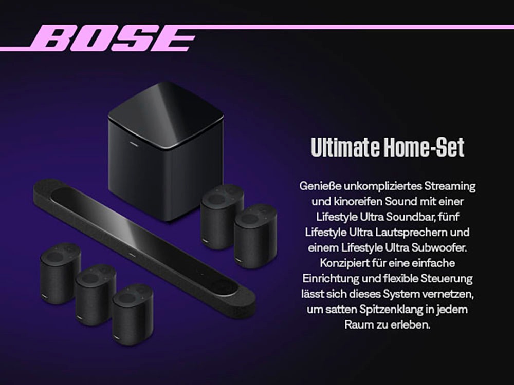 Bose Smart Speaker »Lifestyle Ultra« (A2DP Bluetooth | Bluetooth | WLAN App-Steuerung | Equalizer | Mikrofon | Mikrofon-Stummschaltung | Multiroom | Sprachsteuerung )