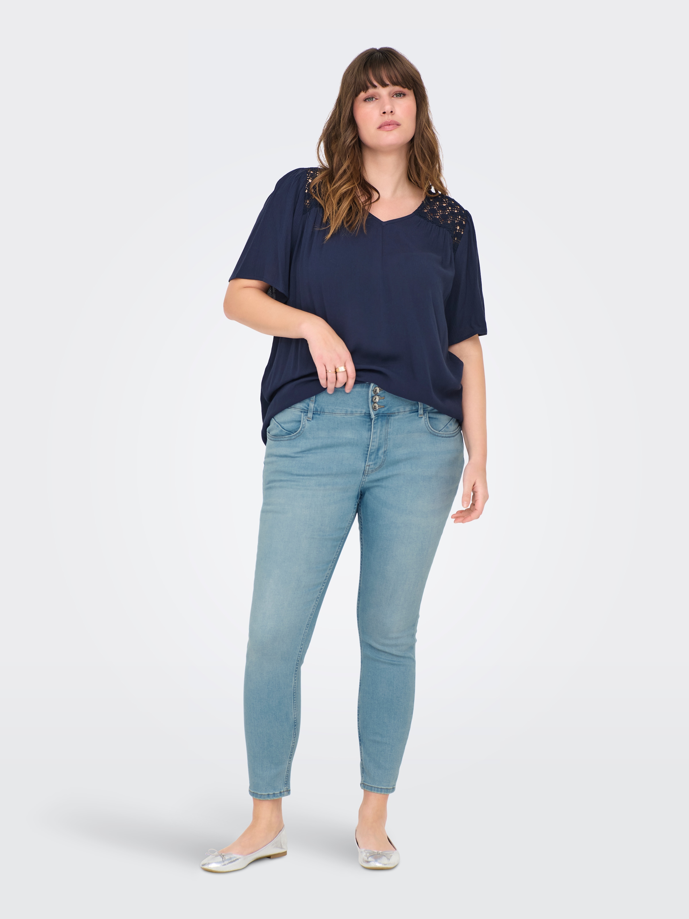ONLY CARMAKOMA High-waist-Jeans »CARANNA HW SKINNY ANK DNM ANA NOOS«