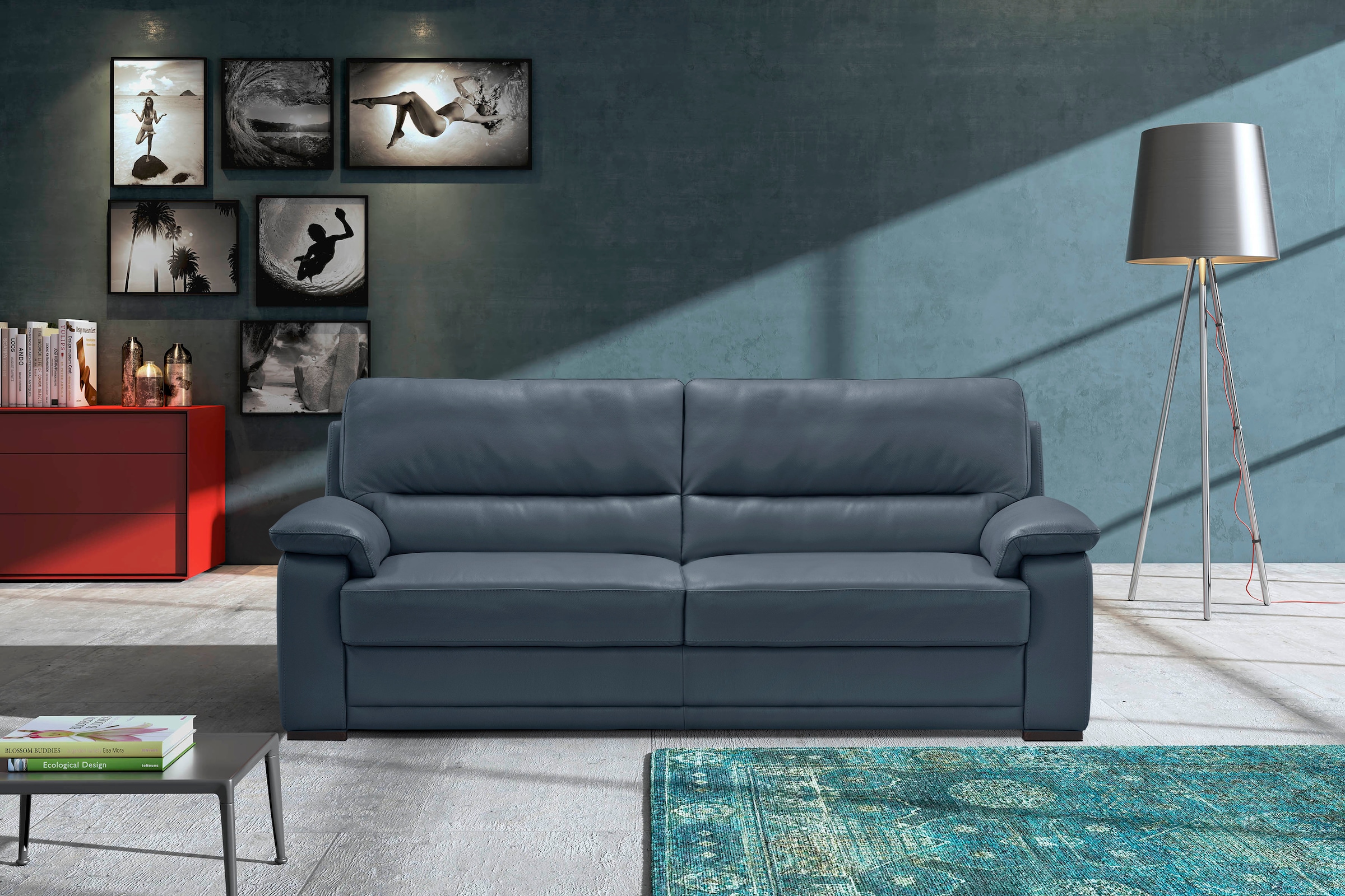 Egoitaliano 2,5-Sitzer "Doris, modernes Designersofa, Ledersofa mit erstklassiger Sitzqualität", edle Detailverarbeitung