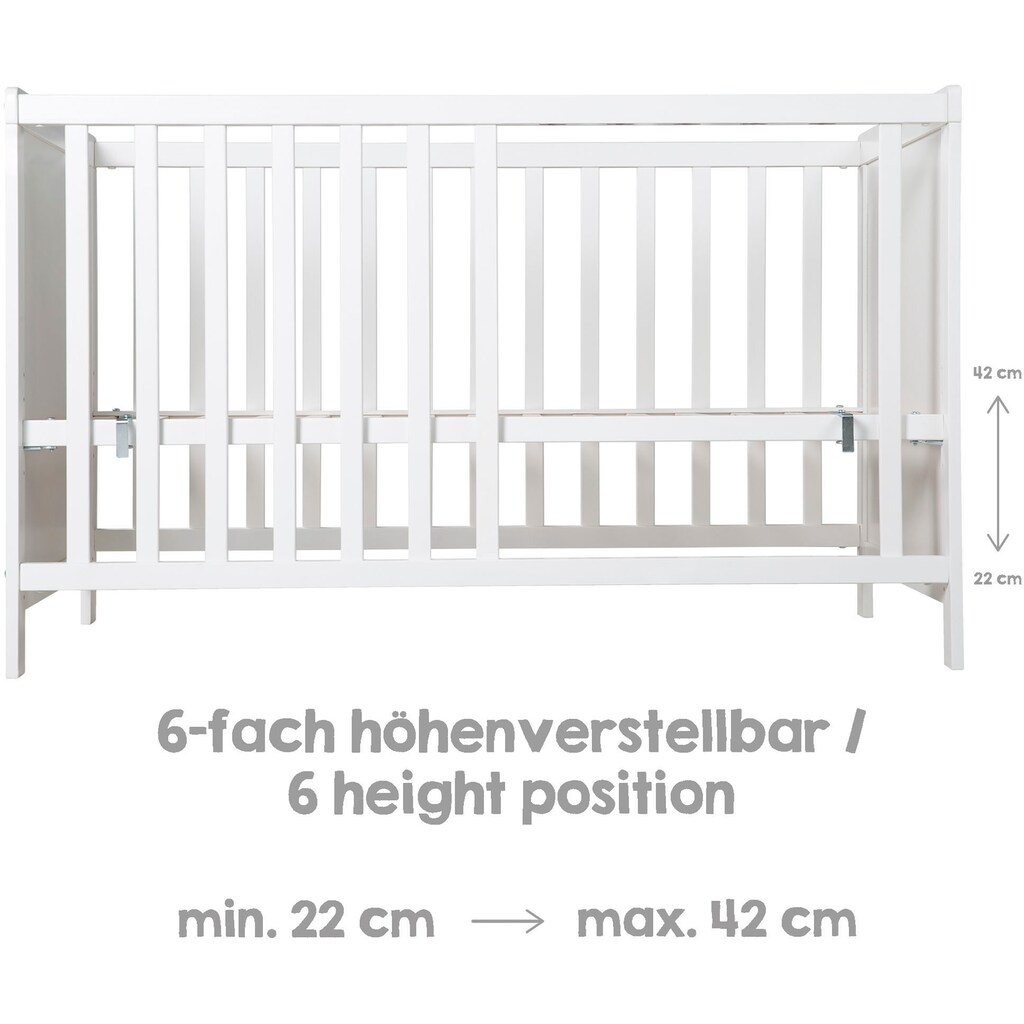 roba® Beistellbett »60x120 cm Universal, weiß«, inklusive Matratze