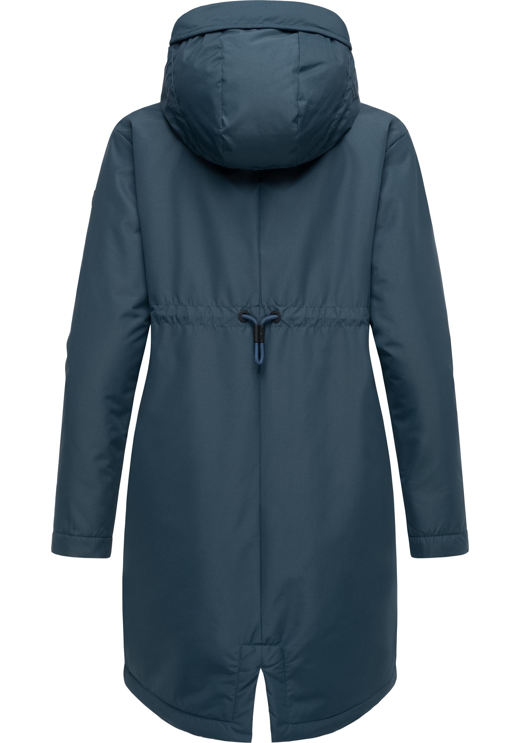 Ragwear Kurzmantel »Holstic«, Wasserdichter Damen Wintermantel mit Kunstfell am Kragen
