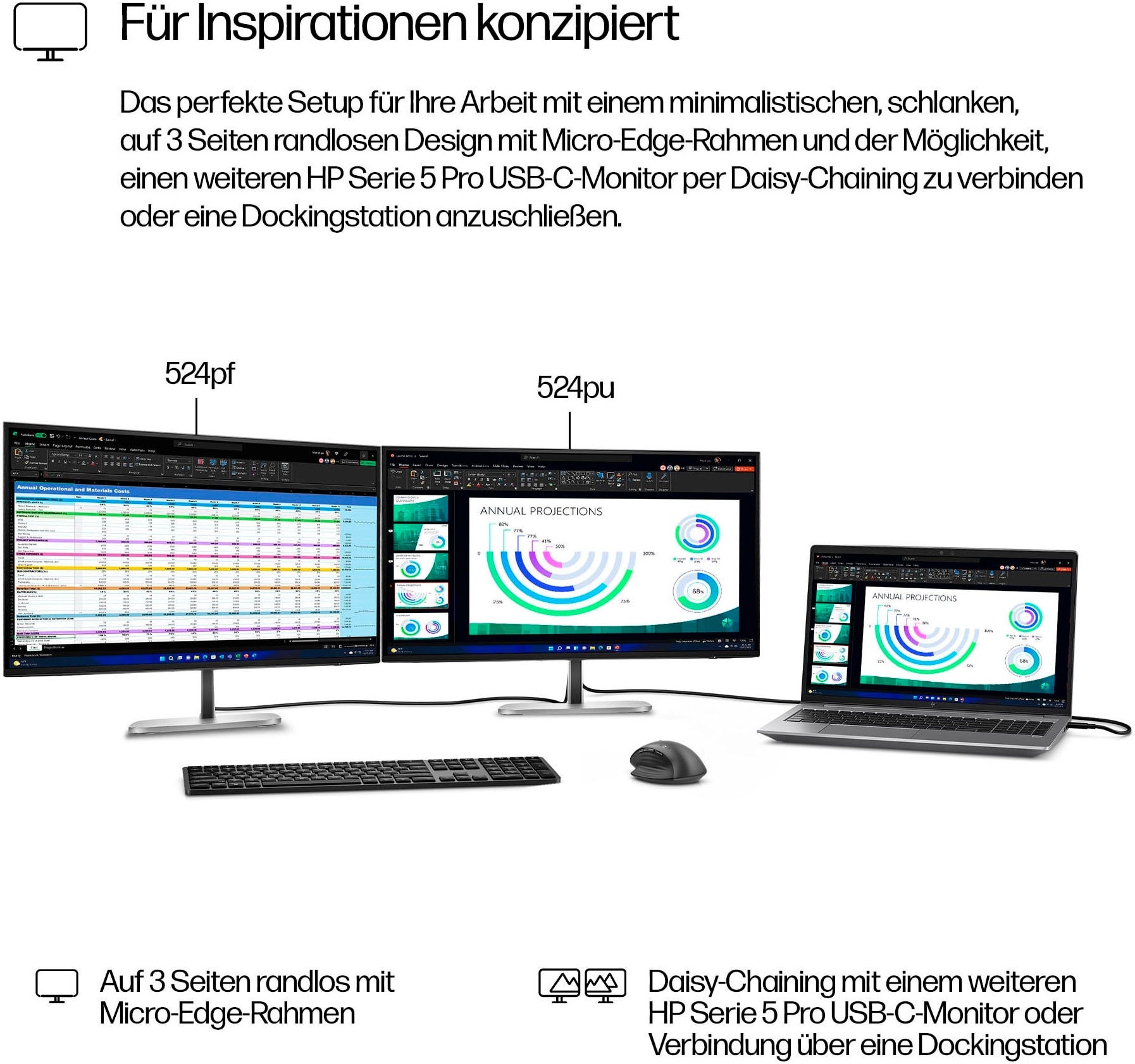 HP LED-Monitor »524pf (HSD-0178-Q)«, 61 cm/24 Zoll, 1920 x 1080 px, Full HD, 5 ms Reaktionszeit, 100 Hz