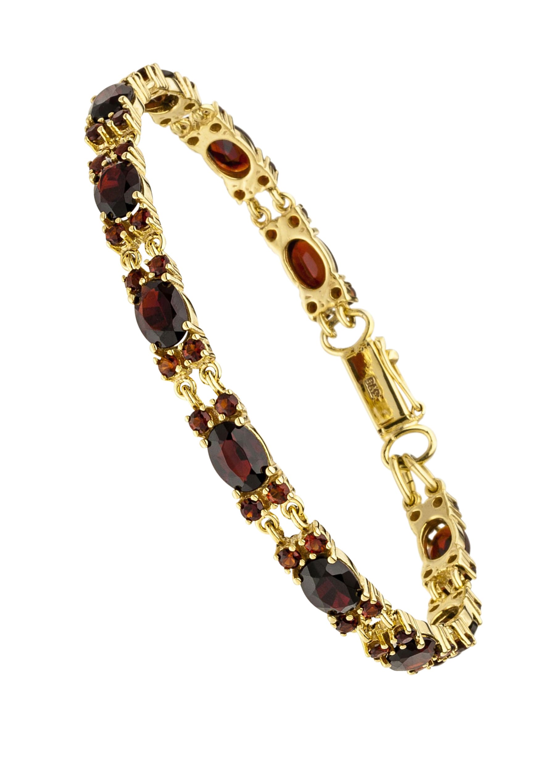JOBO Goldarmband »Armband mit Granat«, 375 Gold 18 cm