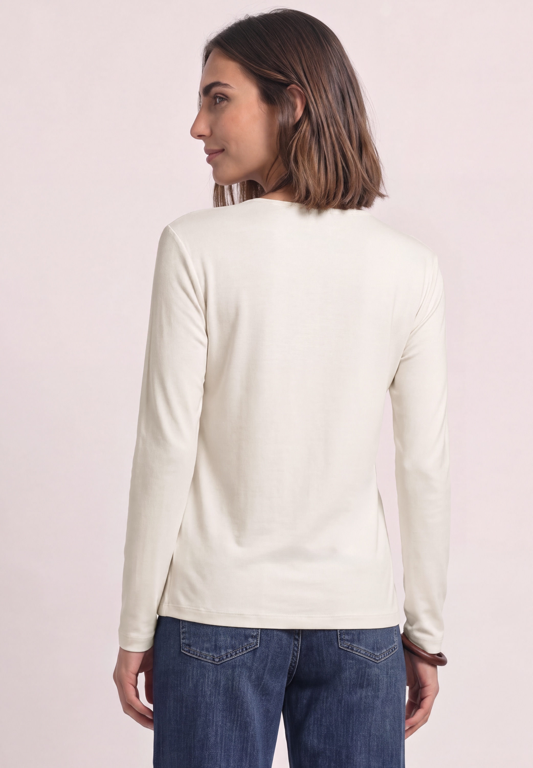 STREET ONE Langarmshirt in Unifarbe
