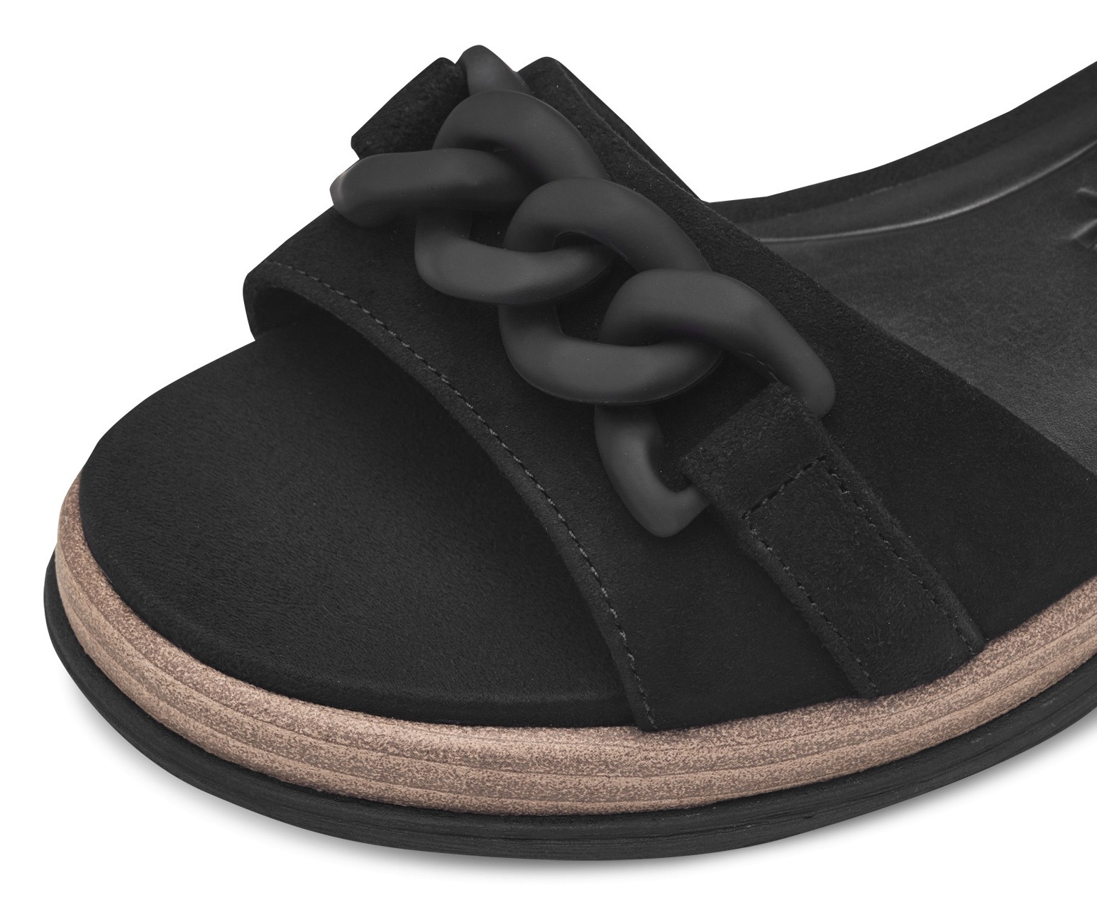 Tamaris Keilsandalette, Sommerschuh, Riemchensandale mit mattierter Zierkette