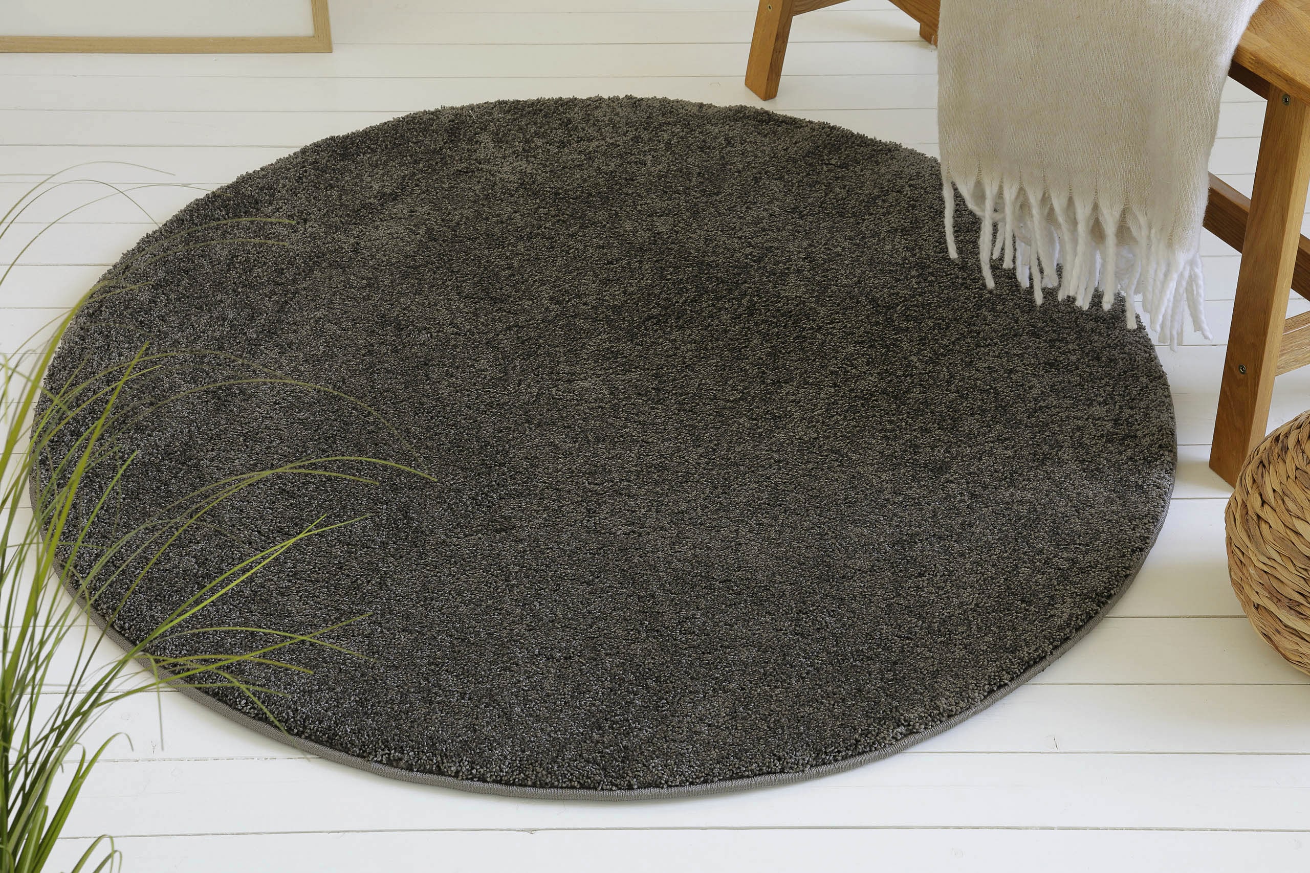OTTO home Hochflor-Teppich "Yvaine, auch als Läufer erhältlich" rund 25 mm Höhe Langflor, Shaggy, dichter weicher Hochflor, meliert, Wohnzimmer