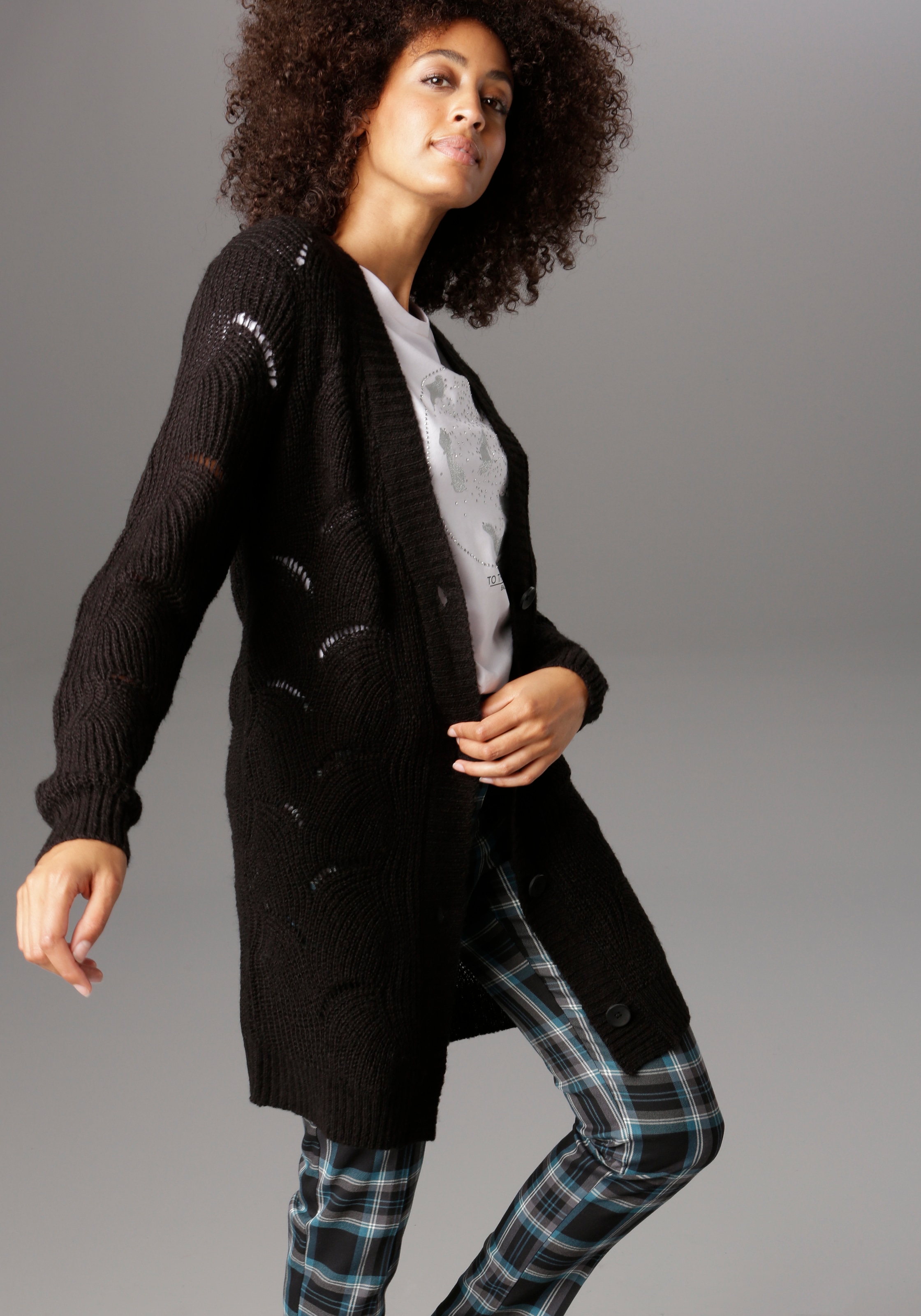 Aniston SELECTED mit Lochstrick-Muster günstig online kaufen