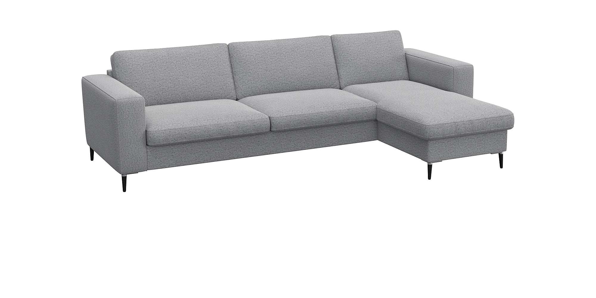 FLEXLUX Ecksofa »Fiore, superbequemer Sitzkomfort durch Kaltschaum im Sitz, L-Form«, breite Armlehnen, Füße Alu+schwarz