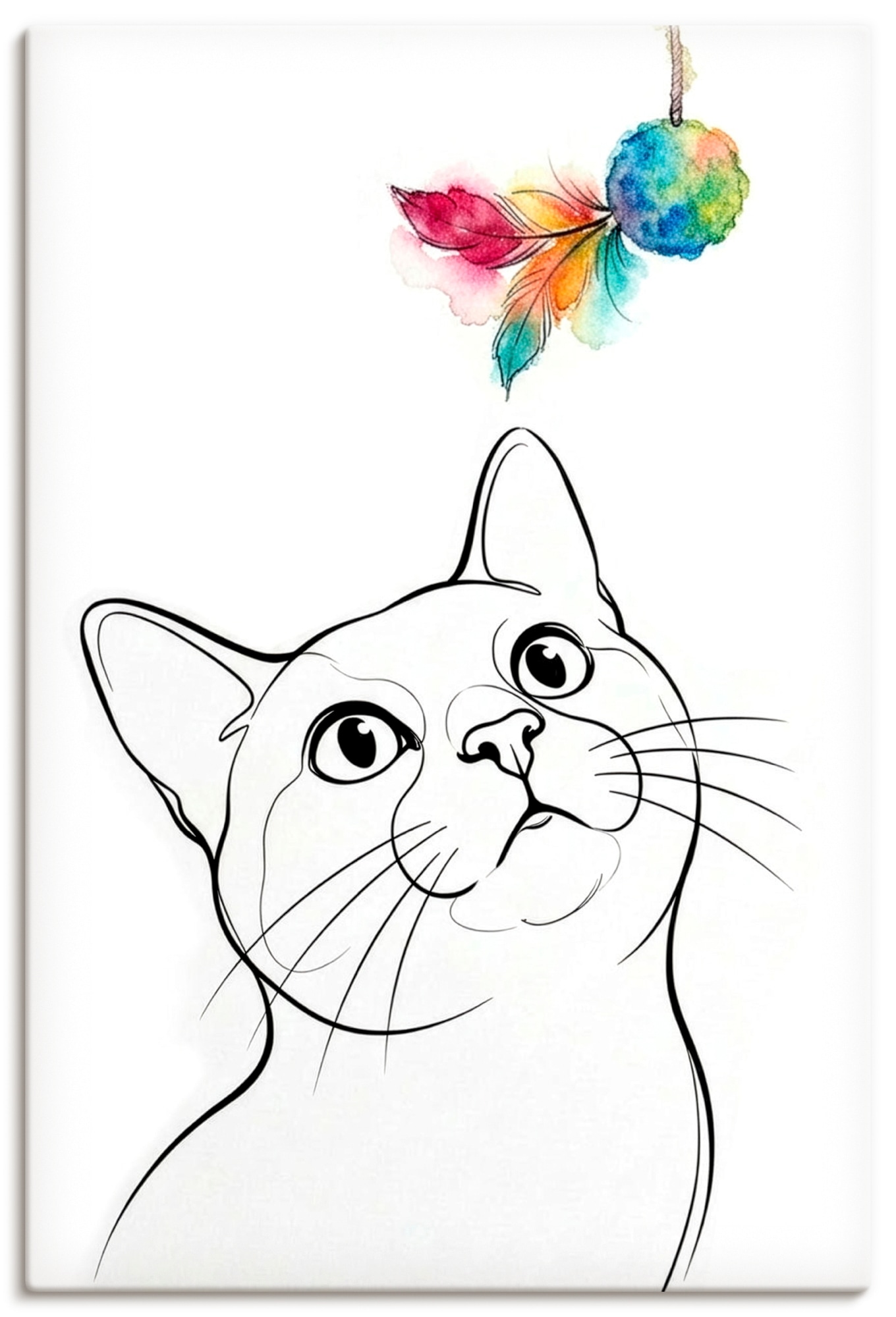 OTTO home Wandbild "Katze mit Spielzeug I" Katzenbilder 1 Stk. tlg. als Poster oder Leinwandbild in versch. Größen