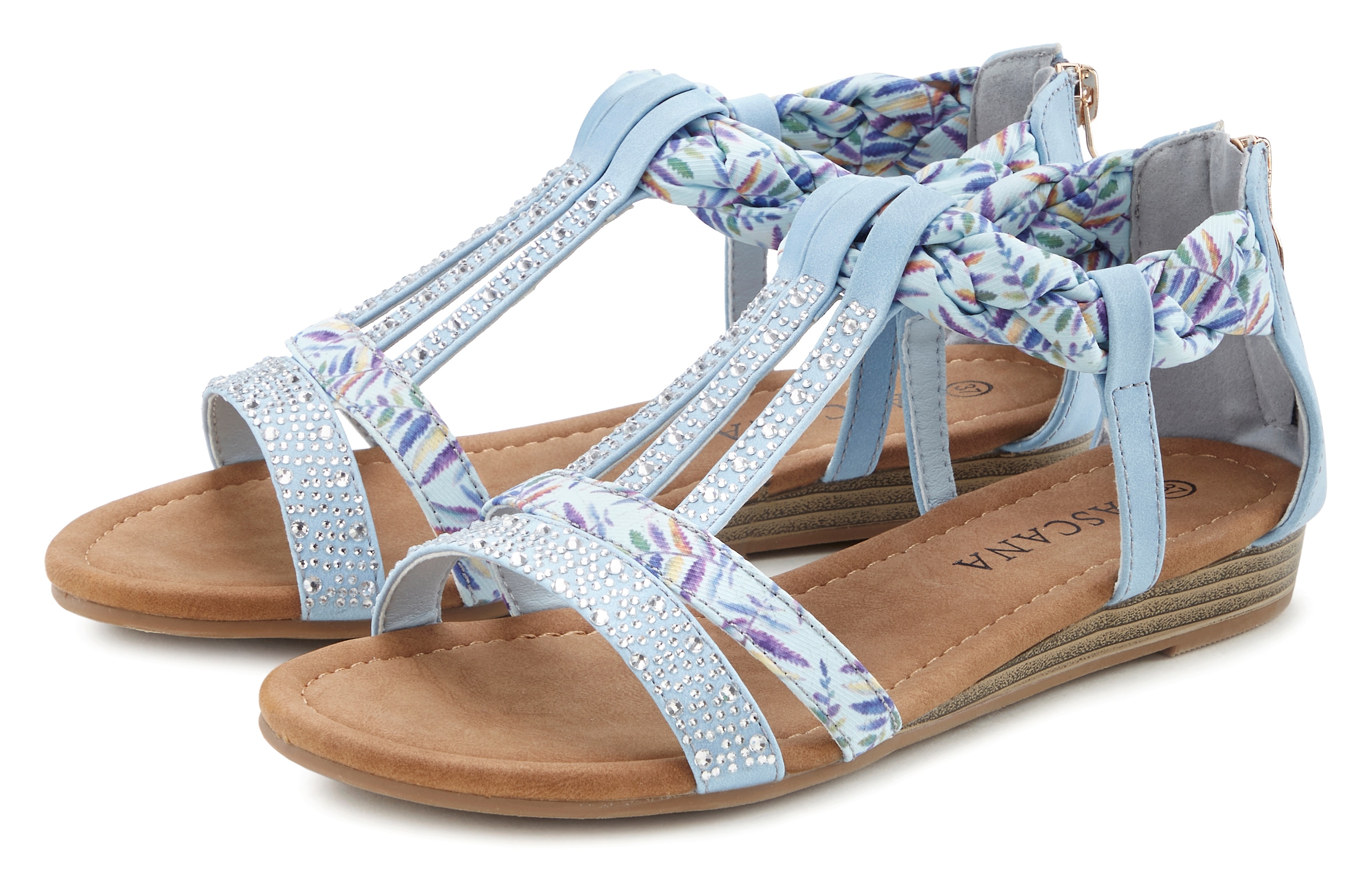 LASCANA Sandale "Sommerschuh, Sandalette,", mit Verzierung und kleinem Keil günstig online kaufen