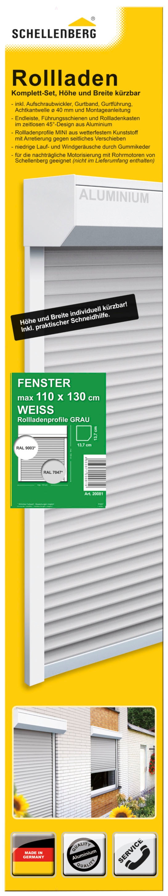 SCHELLENBERG Vorbaurollladen "Set für Fenster und Türen, Mini System für 40 mm Stahlrohrwellen,", (Set), PVC Jalousie, i