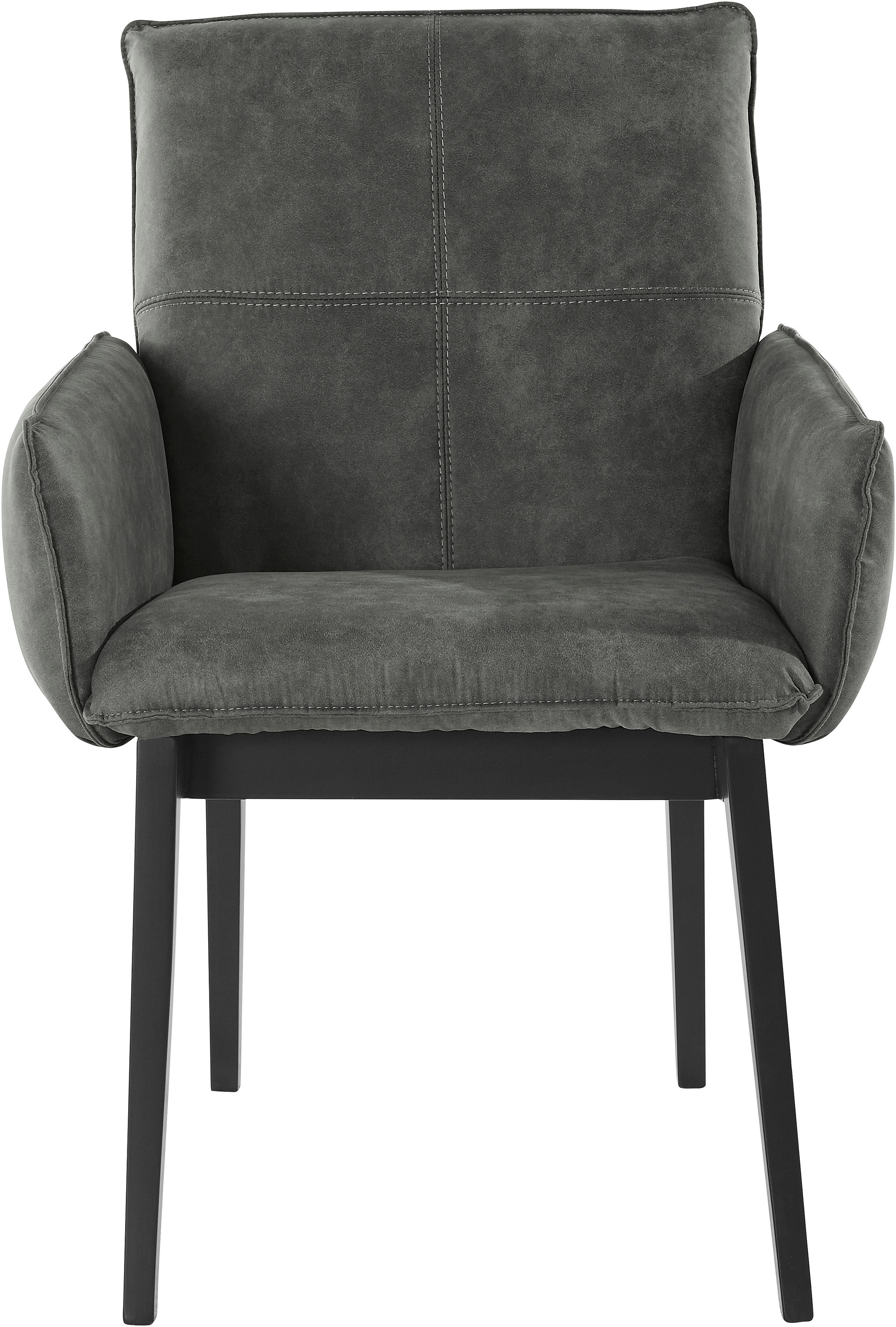 Thumbnail - Home affaire Armlehnstuhl "Model 6" (Set) 2 Stk.Bezug in Microfaser oder Leder, Gestell ist Buche in schwarz lackiert