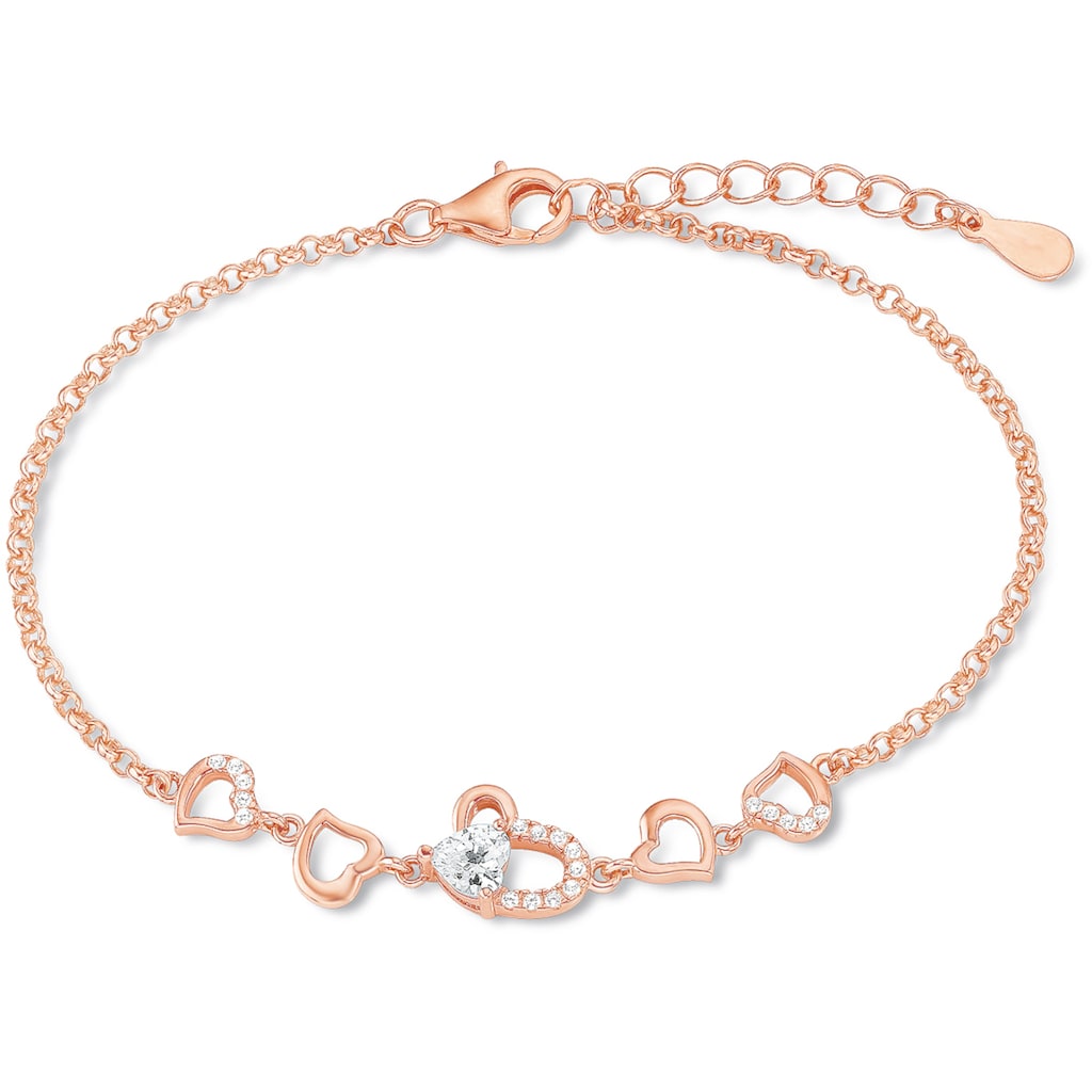 Amor Armband »9261444, Herzen«, mit Zirkonia (synth.)