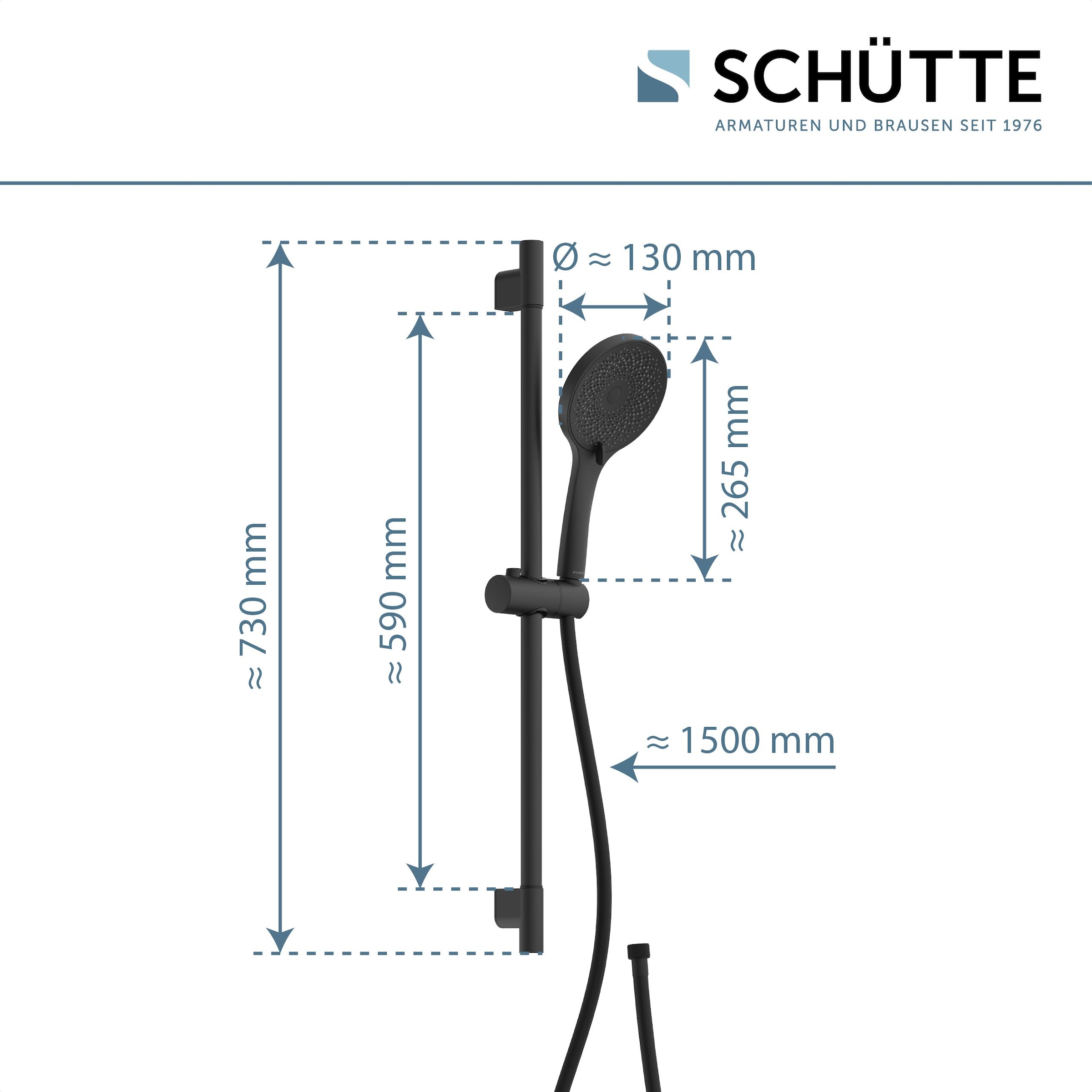Schütte Stangenbrause-Set »CAPRI«, Duschbrause, 3-fach verstellbar, Antikalk, wassersparend