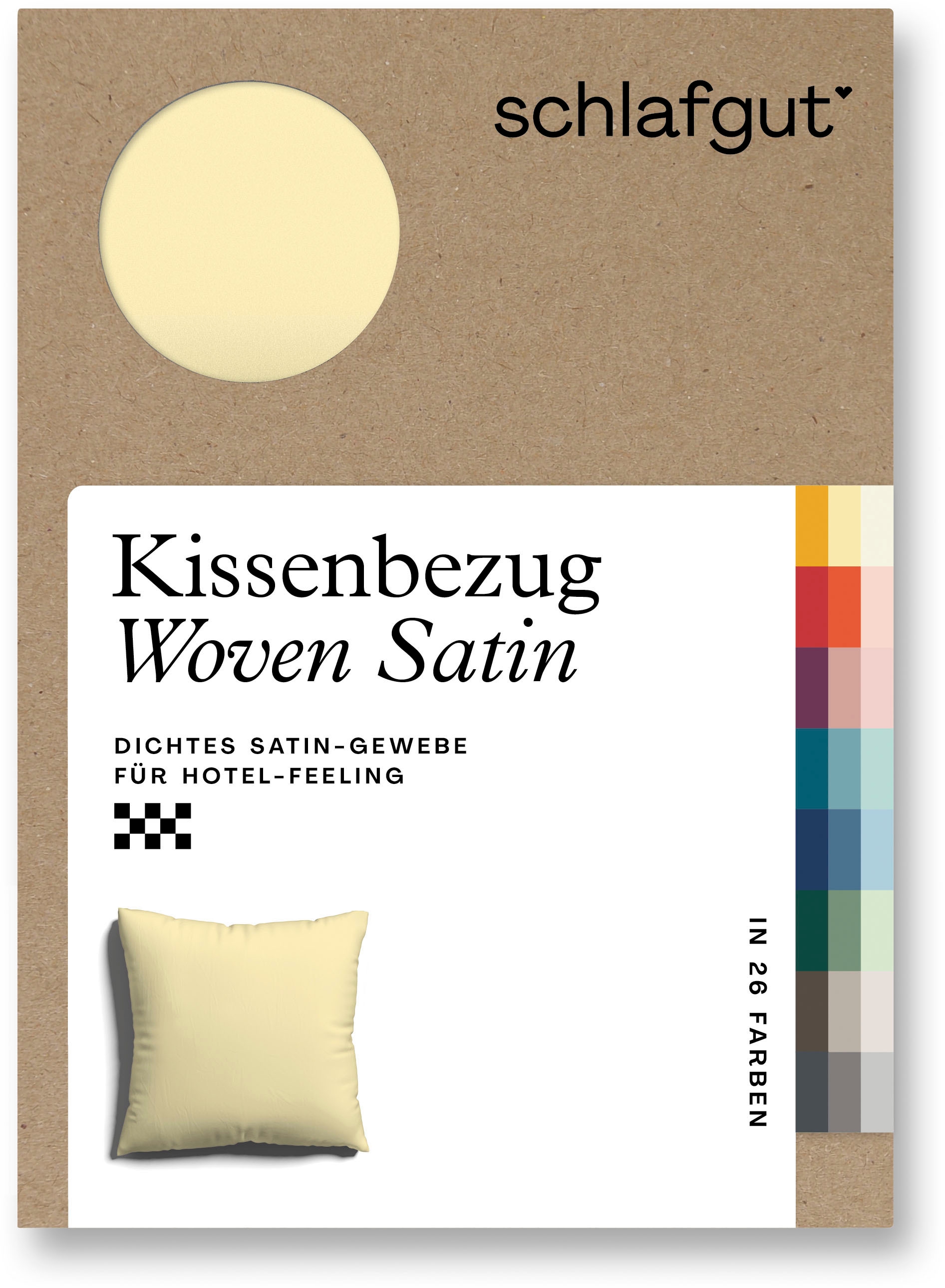 Schlafgut »Premium Kissenhülle Woven Satin, 100% Baumwolle« Ton-in-Ton Reißverschluss, Fadendichte von 300tc, Uni, OEKO Tex