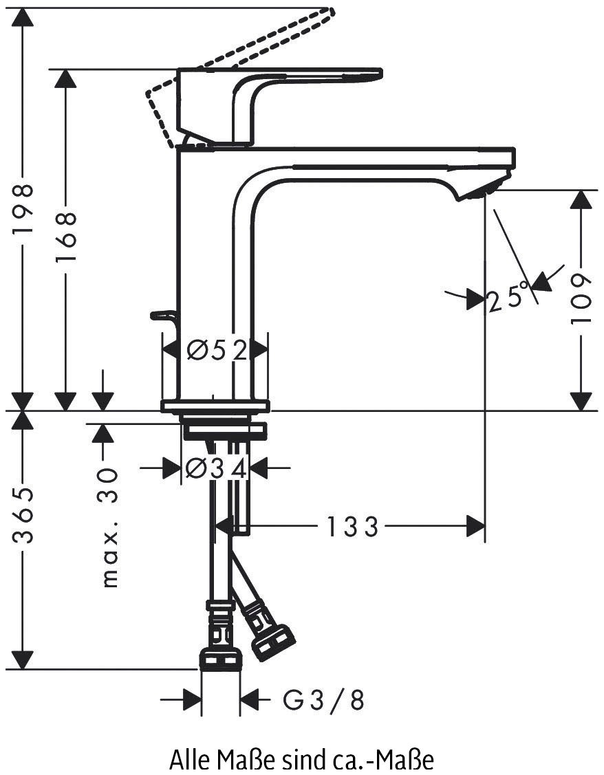 hansgrohe Waschtischarmatur »Rebris S«, 11cm, CoolStart mit Zugstangen-Ablaufgarnitur