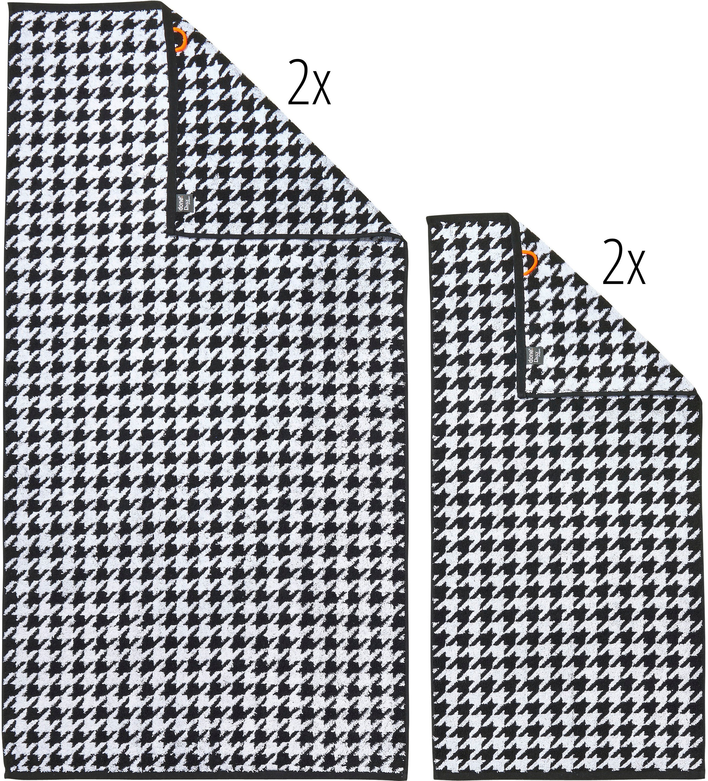 done.® Handtuch Set »Daily Shapes Bird«, (Set, 4 St., 2 Handtücher (50x100 cm)-2 Duschtücher (70x140 cm), 2x Handtücher & 2x Duschtücher, Jacquardgewebe, modernes Muster