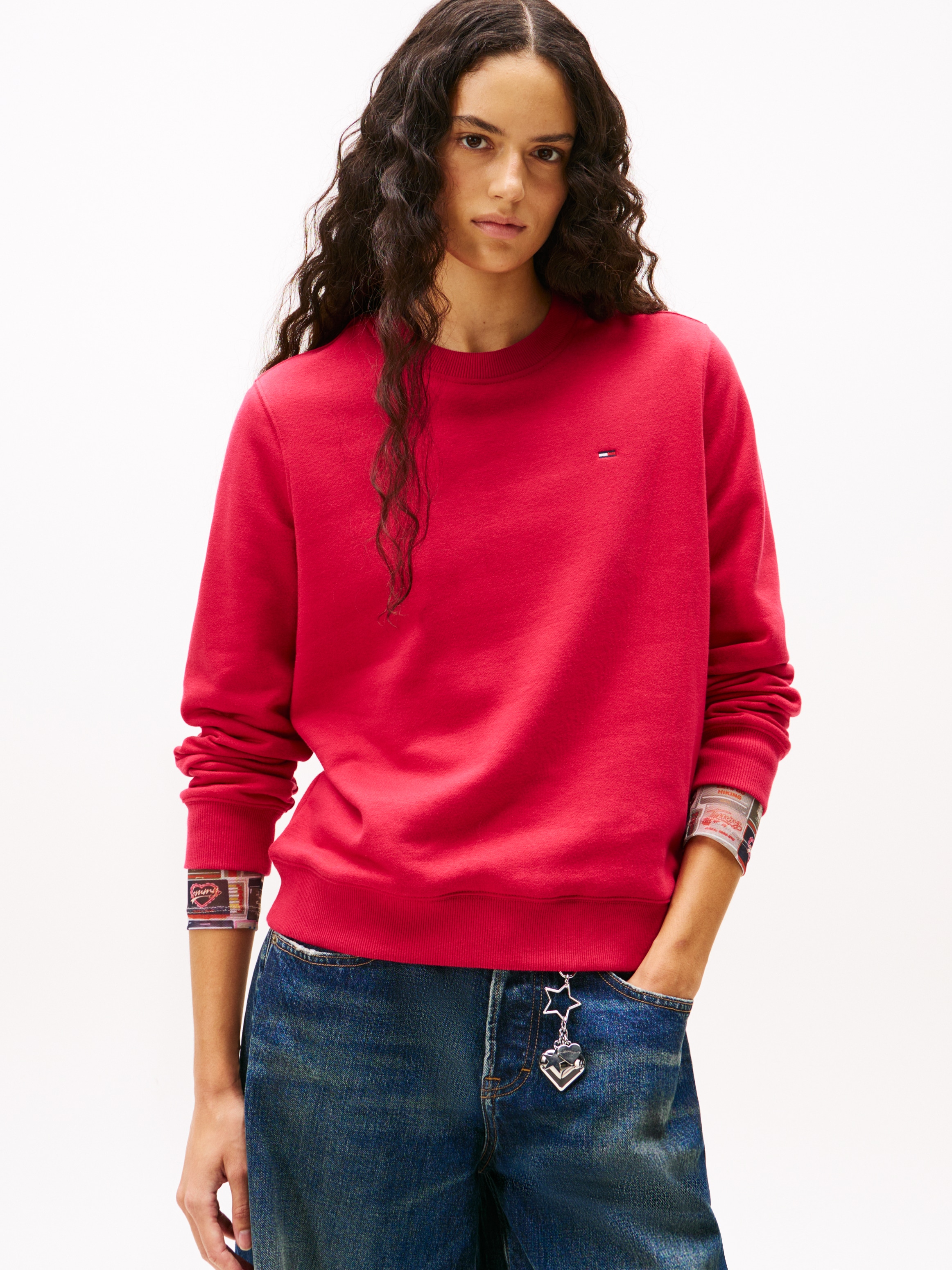 Tommy Jeans Sweatshirt "TJW REG S FLAG CREW", mit Logostickerei günstig online kaufen