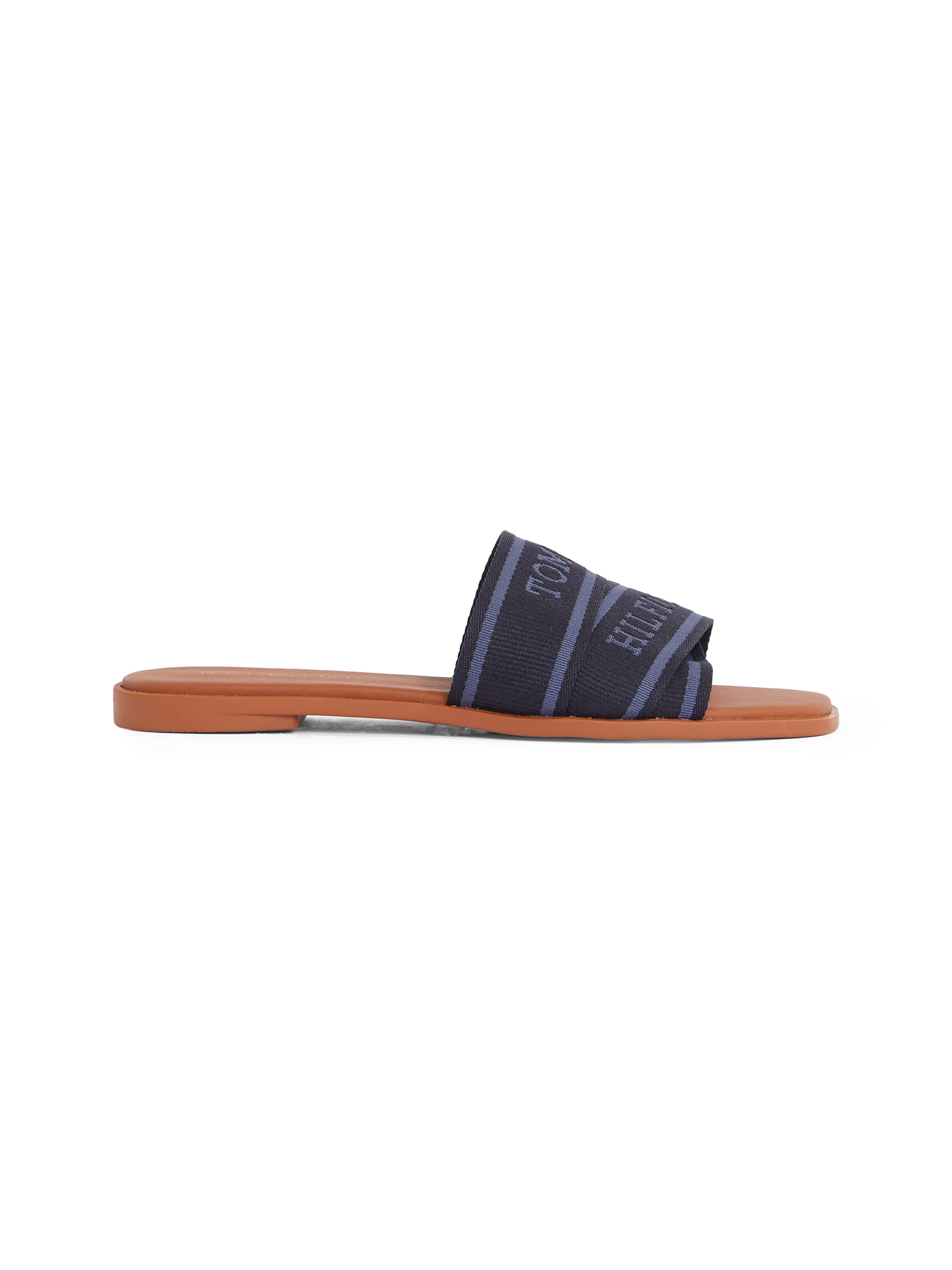 Tommy Hilfiger Pantolette »TOMMY HILFIGER WEBBING MULE«, Blockabsatz, Sommerschuh, Bequemschuh, Flats mit Logoschriftzug