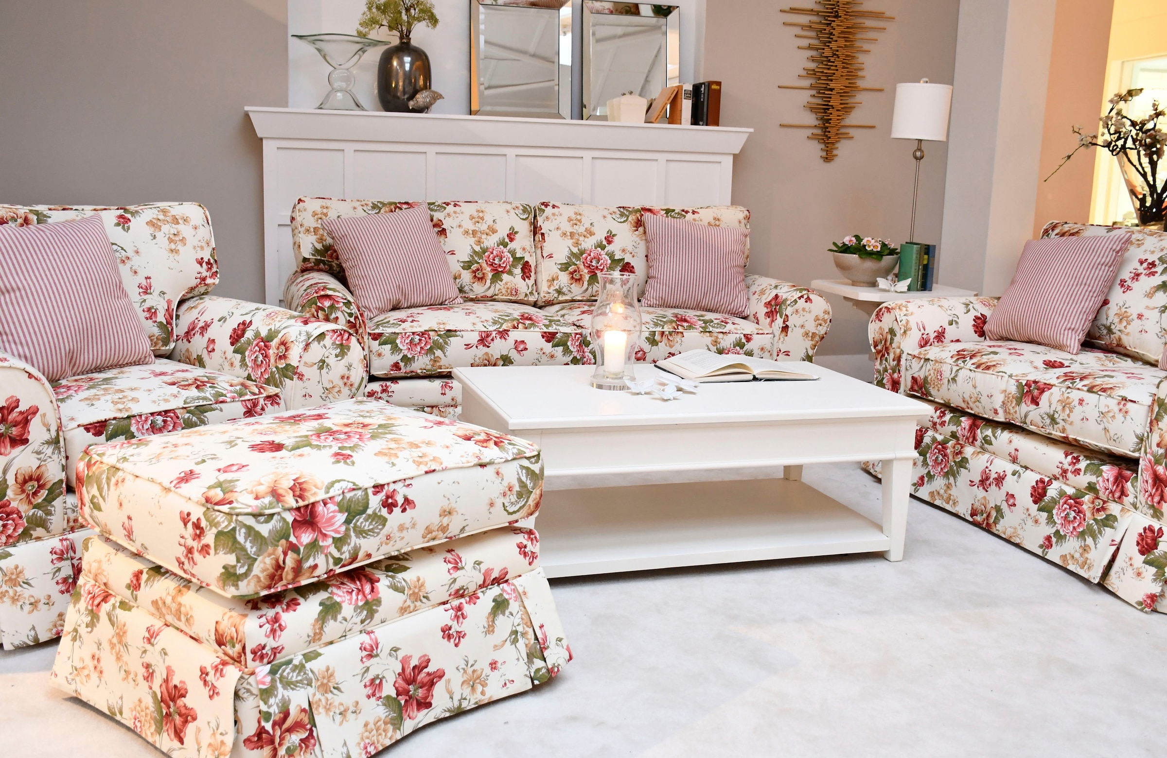 Home affaire 3-Sitzer »Laura K«, Sofa im romantischen Landhauslook