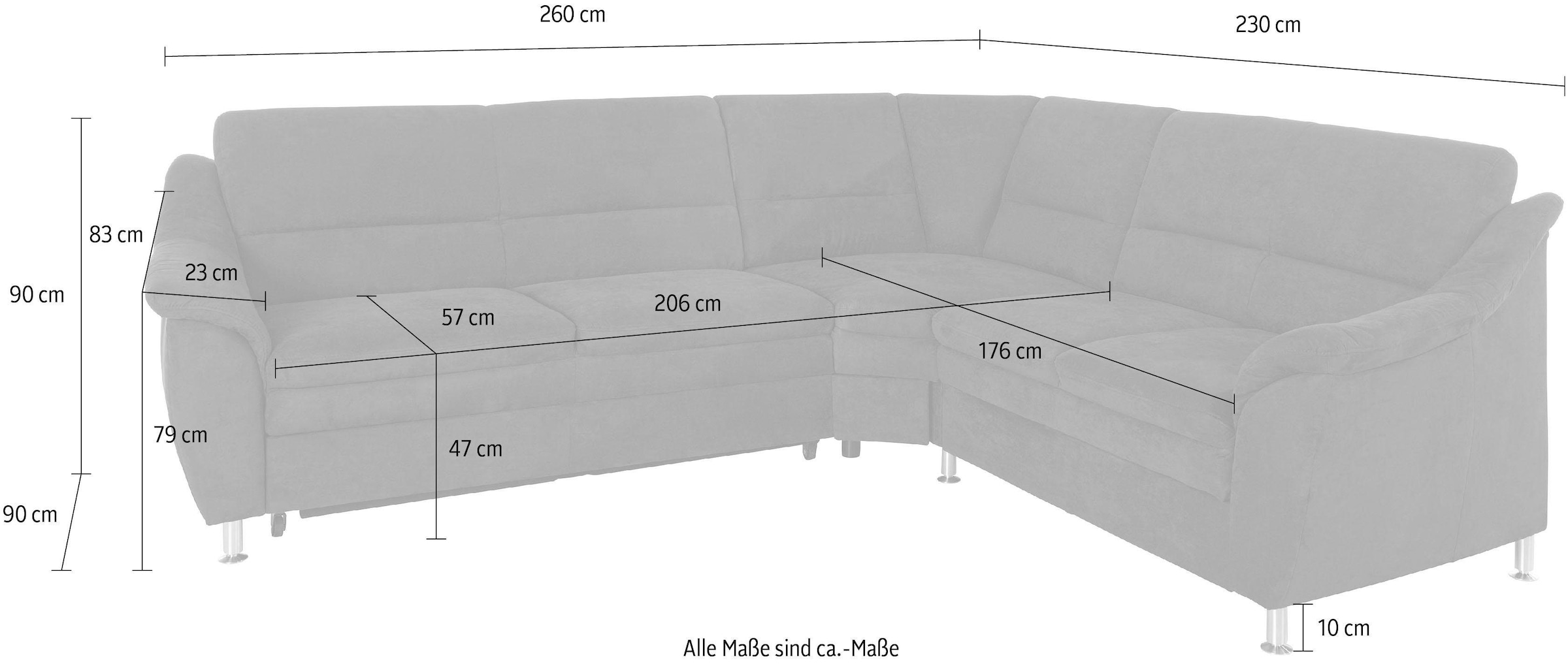 Places of Style Ecksofa »Cardoso«, wahlweise Trapezecke BAUR Sitzkomfort, mehr kaufen auch für mit mit | Bettfunktion