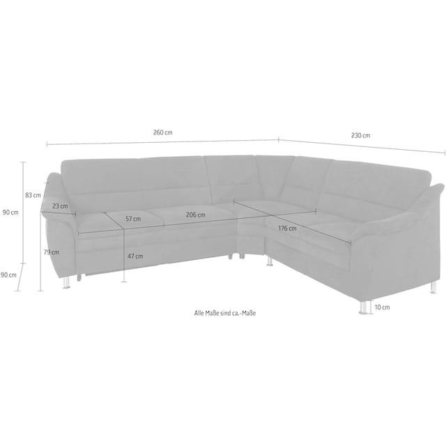 Places of Style Ecksofa »Cardoso«, mit Trapezecke für mehr Sitzkomfort,  wahlweise auch mit Bettfunktion kaufen | BAUR