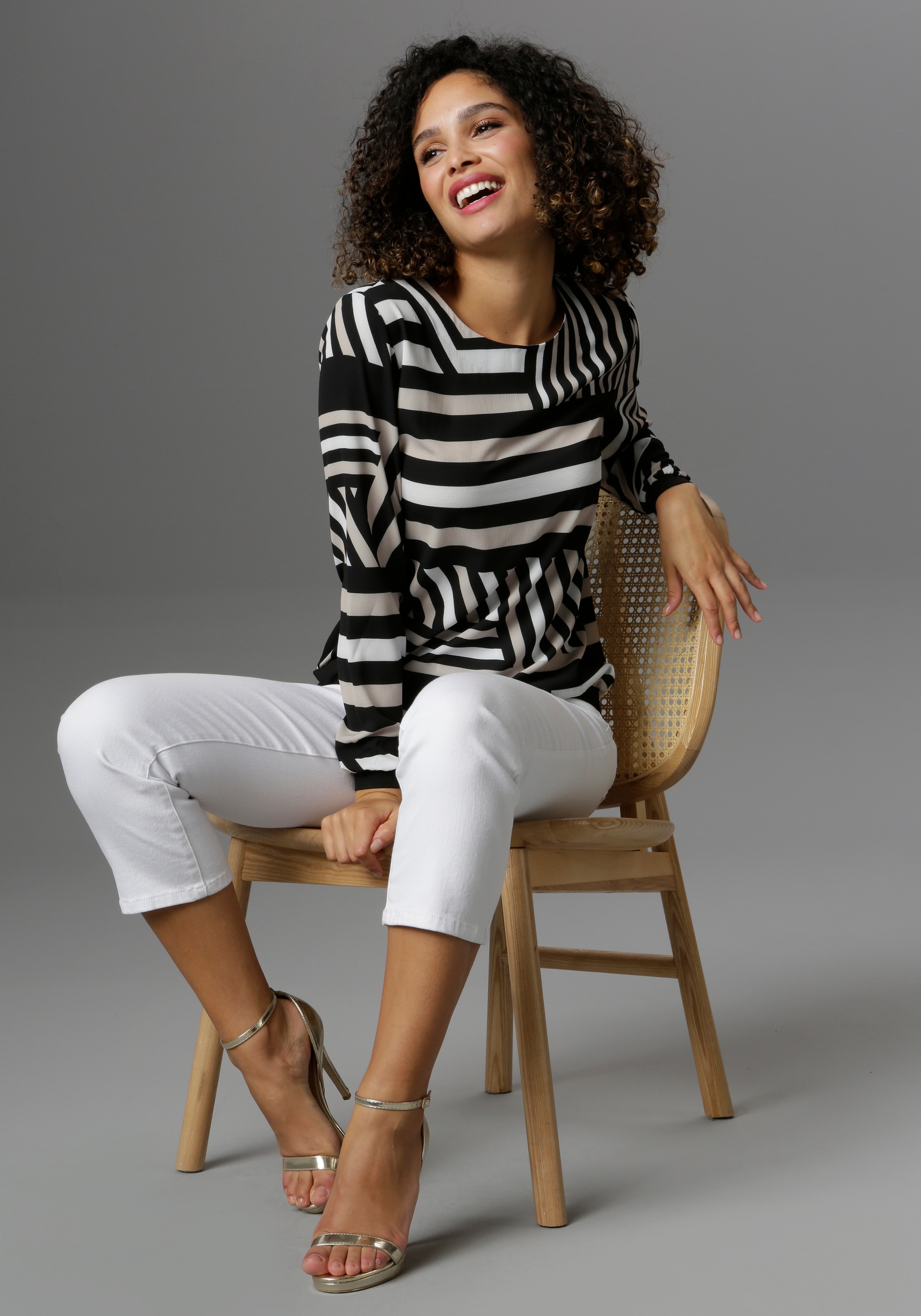 Muster | Shirtbluse, mit Aniston kaufen SELECTED grafischem BAUR