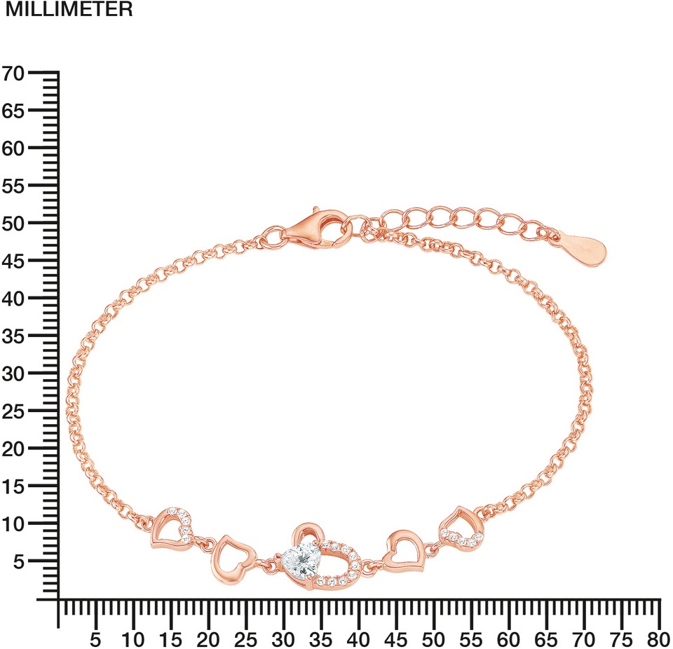 Amor Armband »9261444, Herzen«, mit Zirkonia (synth.)