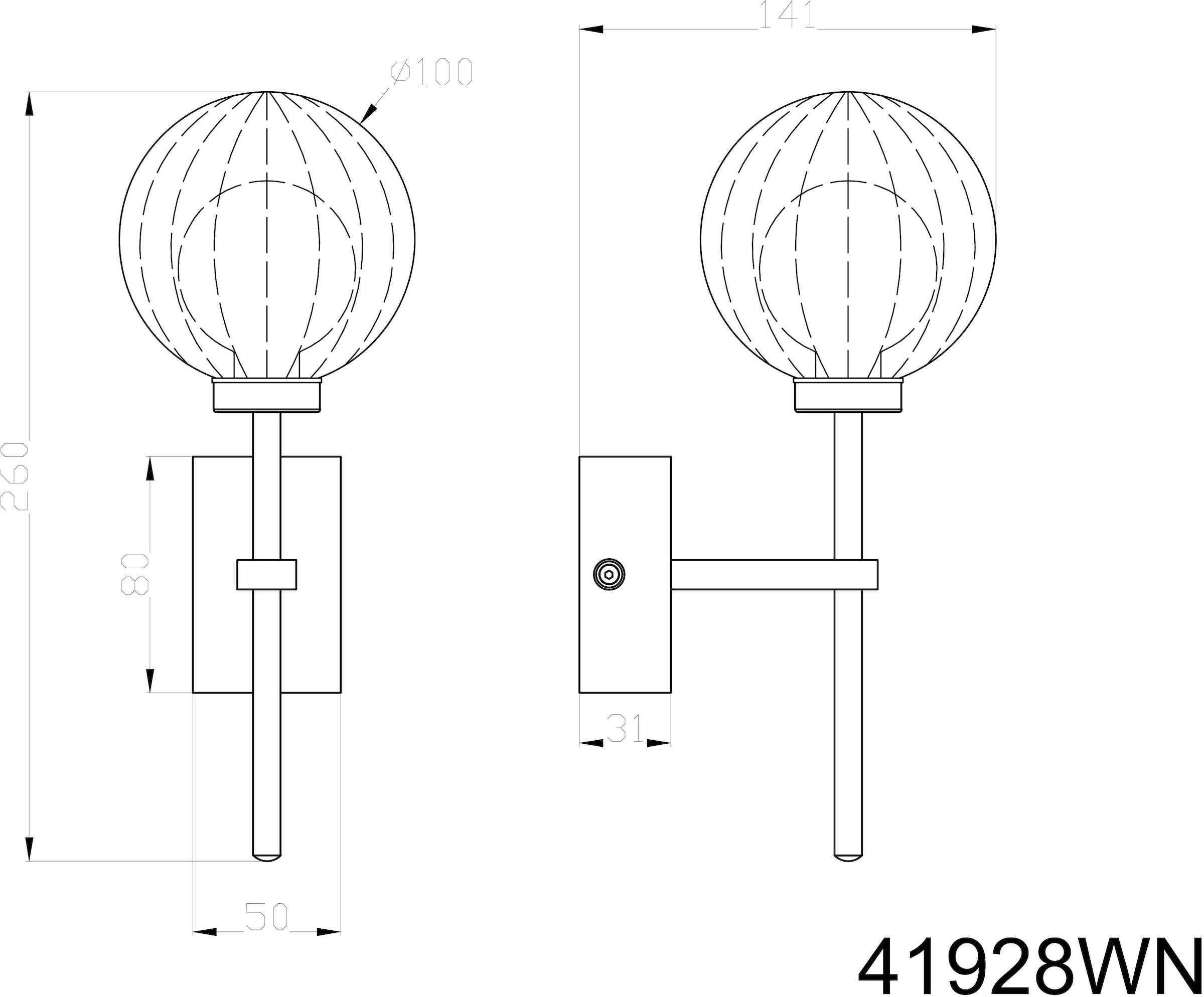 GLOBO LIGHTING Wandleuchte »ANDER«, Leuchtmittel G9 | ohne Leuchtmittel, Wandlampe/Spot/Glas klar/Wohnzimmer/Flur/3000K/IP44/Kugel
