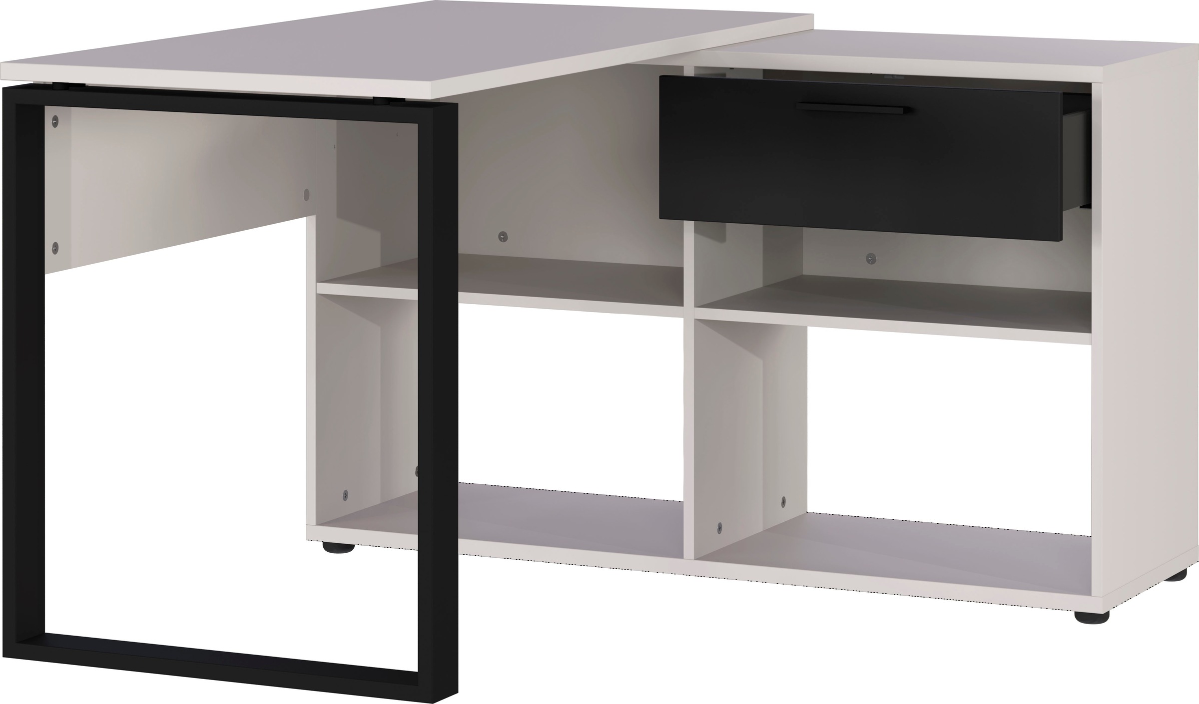 Büro-Set Schreibtisch »Fenton«, GERMANIA inkl. integriertem und Sideboard (3 Aktenschränken zwei St.), | BAUR mit