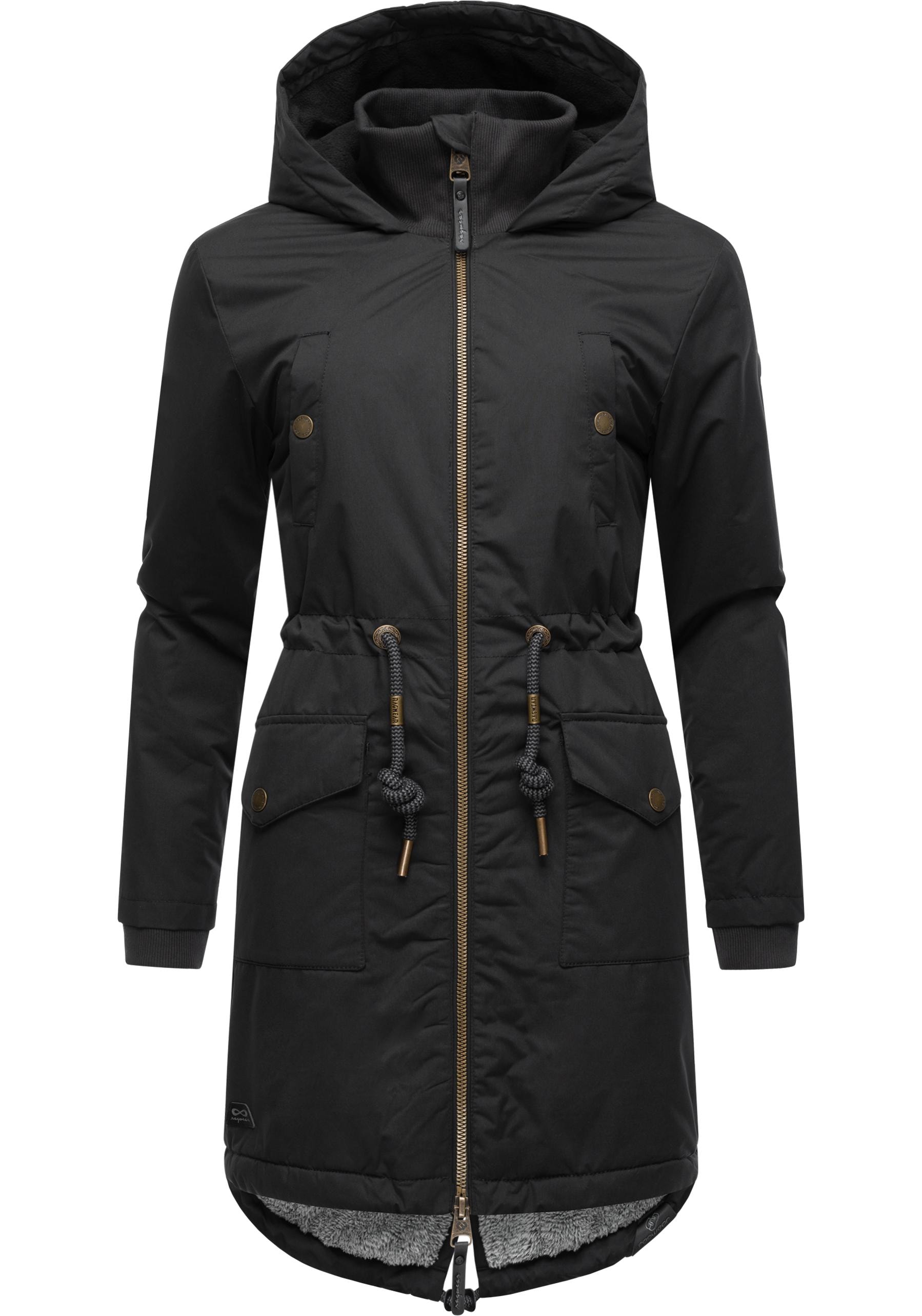 Ragwear Wintermantel »Crescend«, Wasserdichter Winterparka mit Kapuze und Teddyfleece