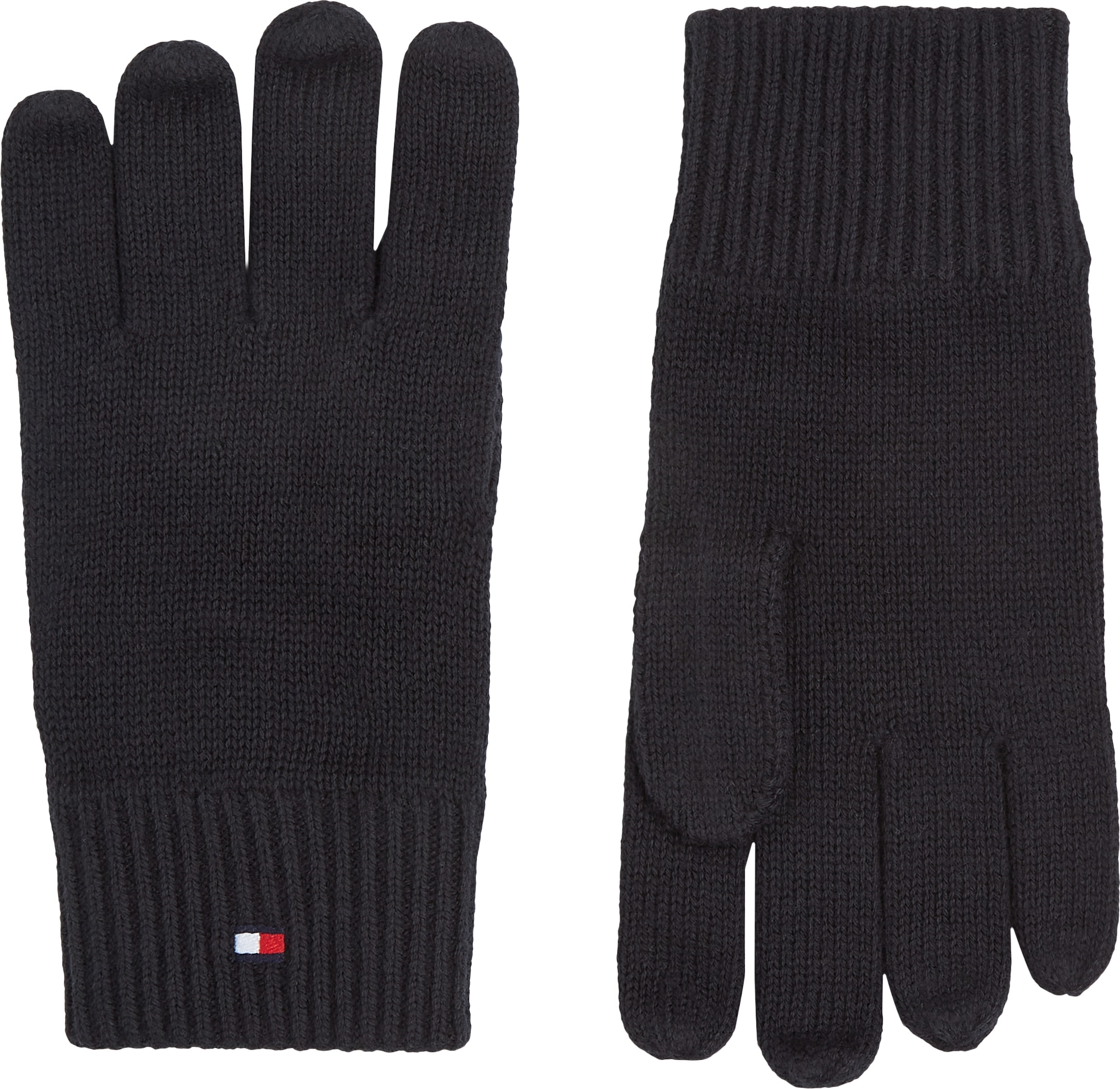 Tommy Hilfiger Strickhandschuhe »ESSENTIALS FLAG GLOVES«, mit Logostickerei