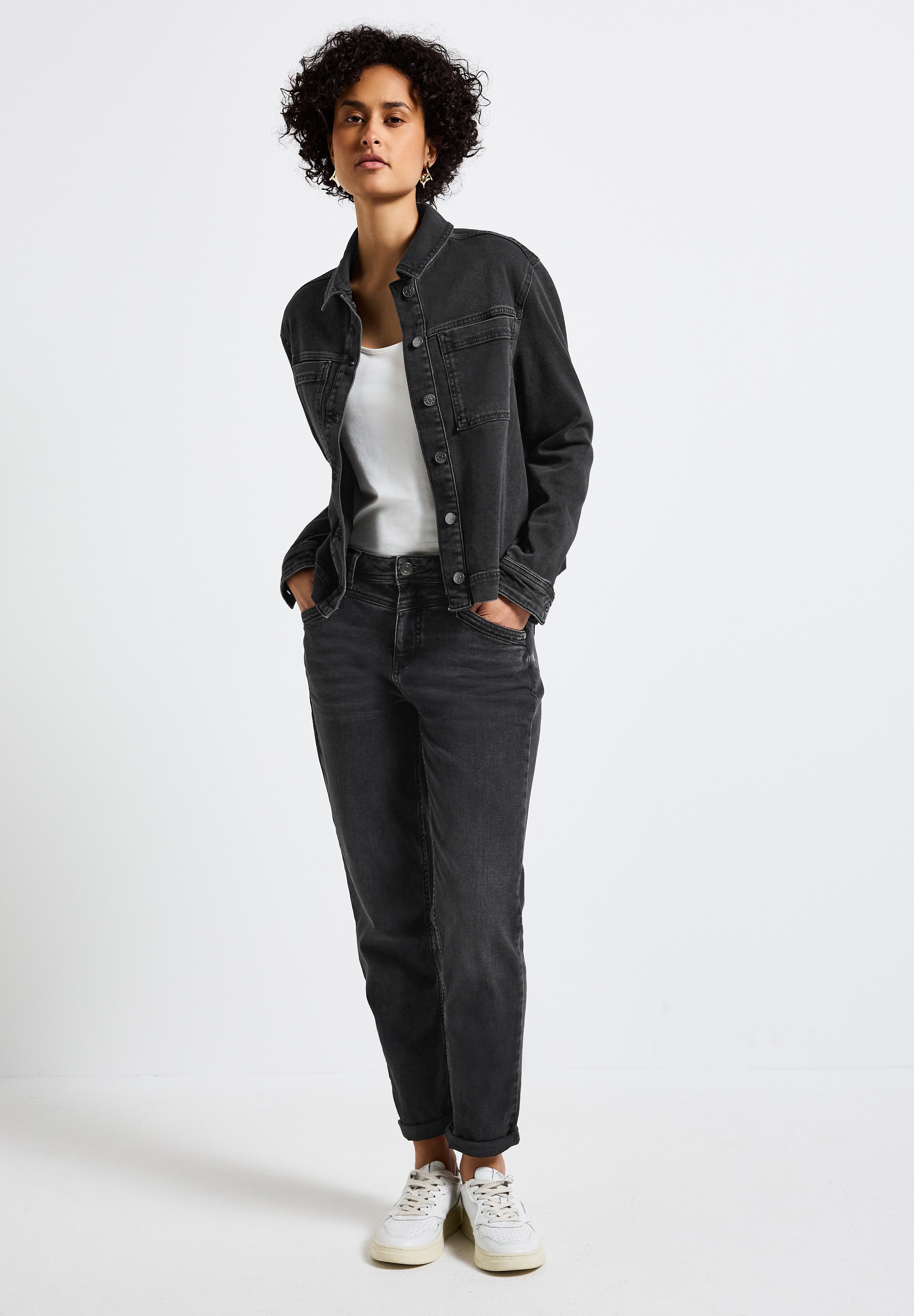 STREET ONE Jeansjacke, ohne Kapuze, mit Knopfleiste