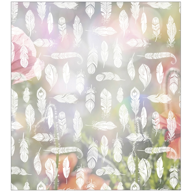 MySpotti Fensterfolie »Look Feathers white«, halbtransparent, glattstatisch  haftend, 90 x 100 cm, statisch haftend bestellen | BAUR