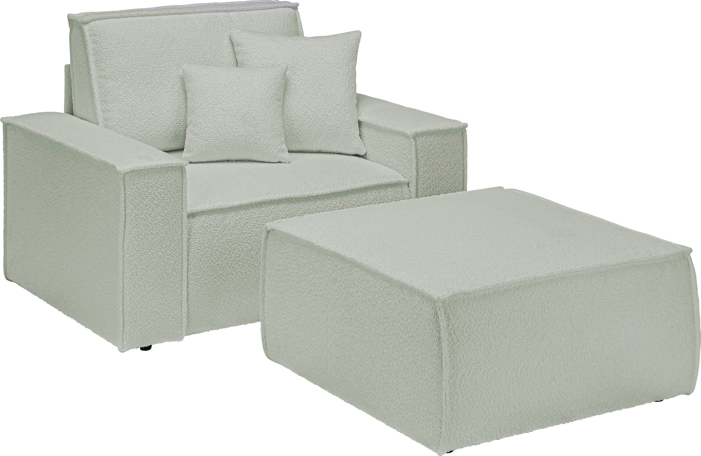 andas Loveseat »Finnley«, (2 St.), Loveseat und Hocker im Set, passend zur Polster-Serie Finnley