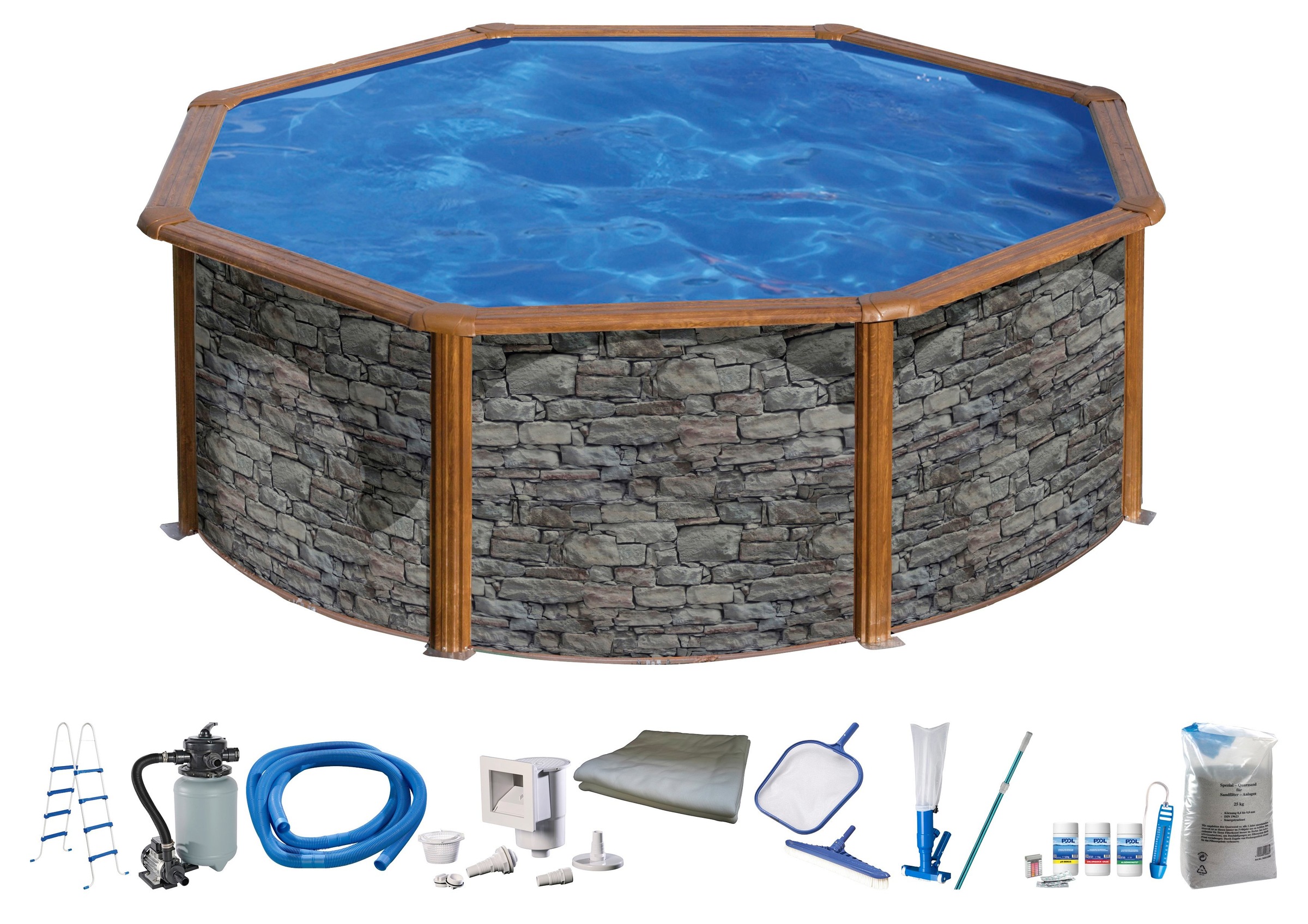 KONIFERA Rundpool "MALAGA 5" Steindekor, Höhe 120 cm, in versch. Größen günstig online kaufen
