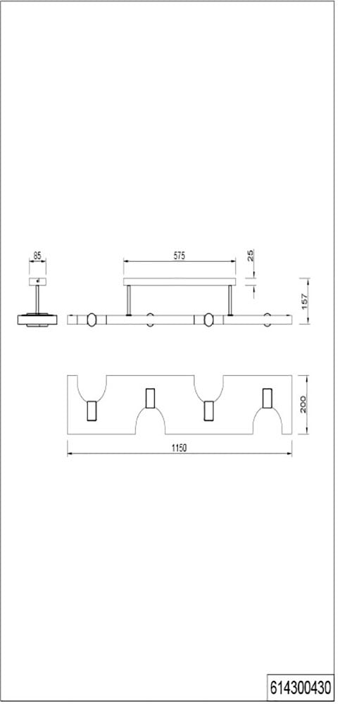 20 Deckenlampe x Deckenleuchte 4xE27 max 4 cm, 115 TRIO | »Tailor«, exkl Naturholz, flammig-flammig, 10W, BAUR Leuchten Nickel-Optik