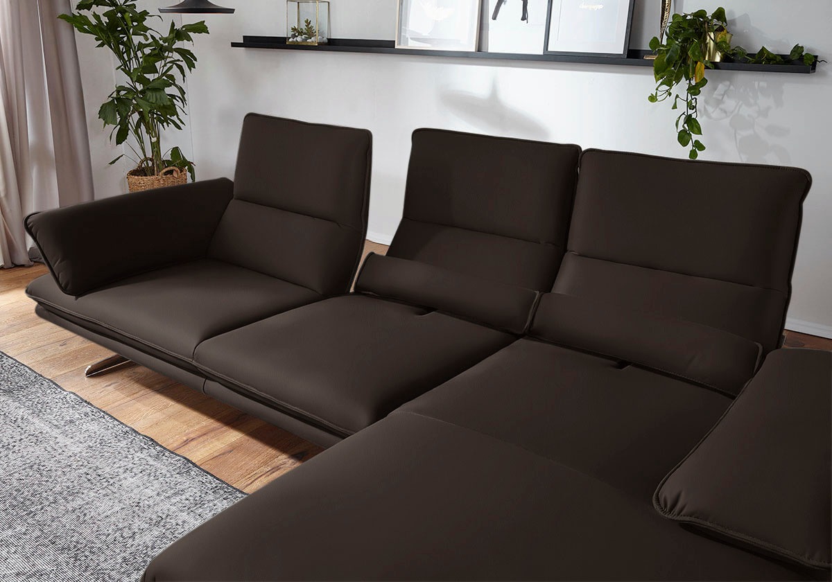 W.SCHILLIG Ecksofa »broadway, Designsofa mit tollem Sitzkomfort, L-Form«, Sitztiefenverstellung, Kopfteil- & Seitenteilverstellung, Breite 291cm
