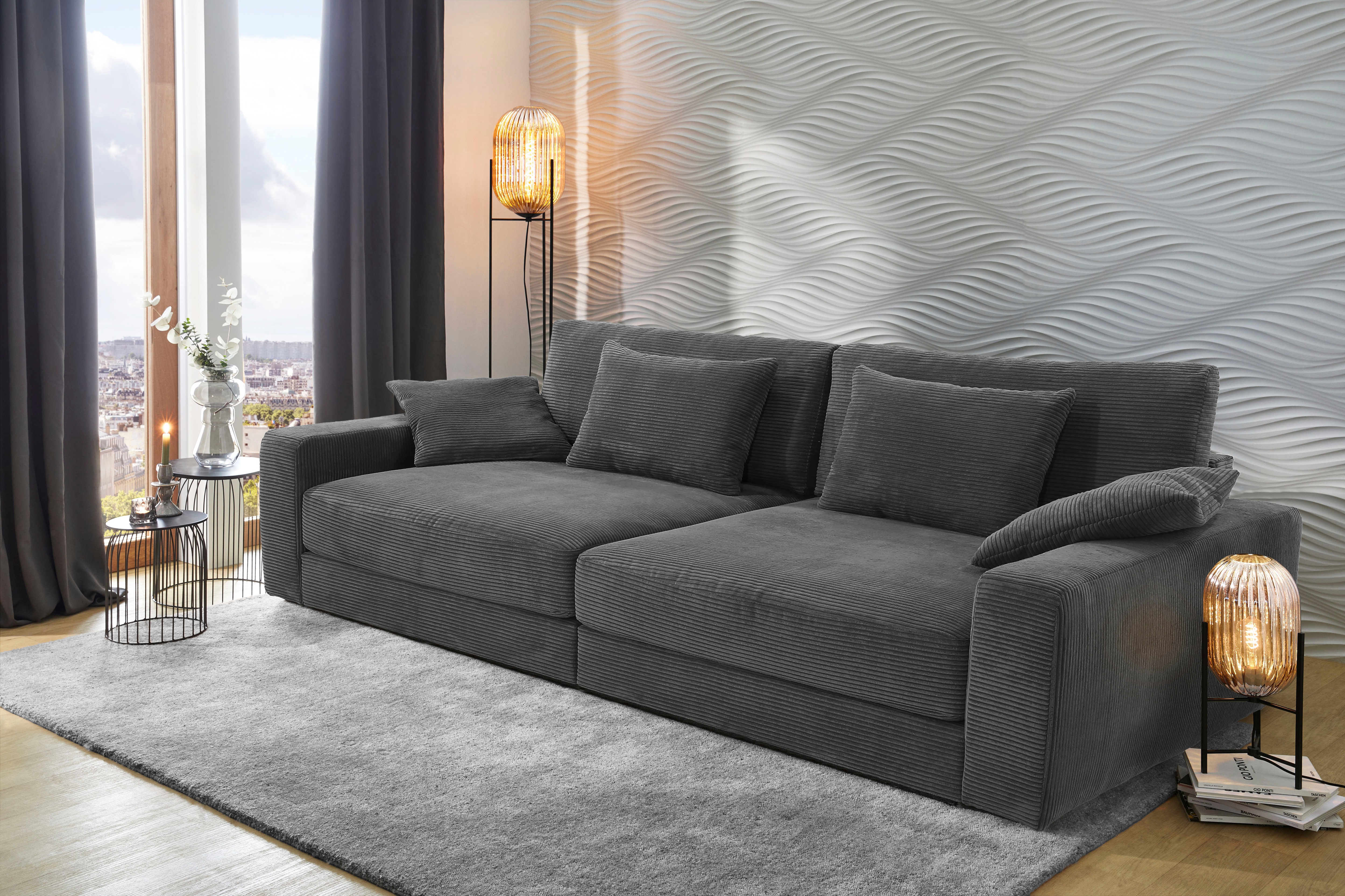Jockenhöfer Gruppe Big-Sofa "Milano XXL, B: 290 cm, Megasofa, Loungesofa" mit Zierkissen, Relaxfläche 120x240 cm, Federkern